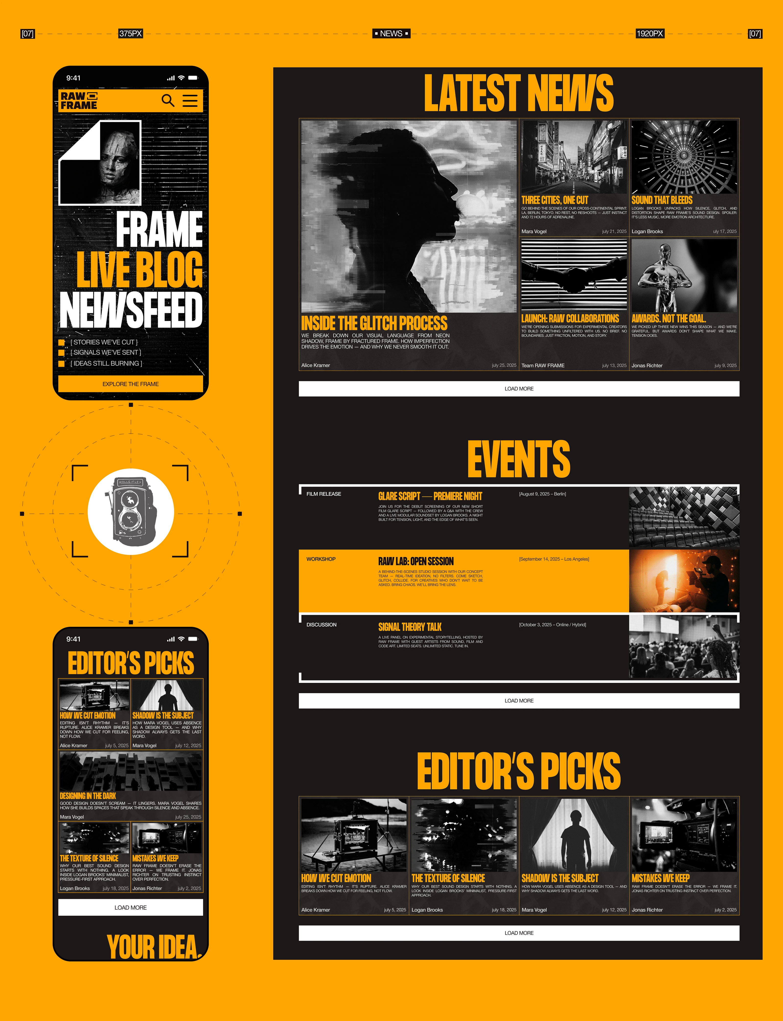 RAW FRAME | Corporate Website Design — Изображение №13 — Интерфейсы, Брендинг на Dprofile