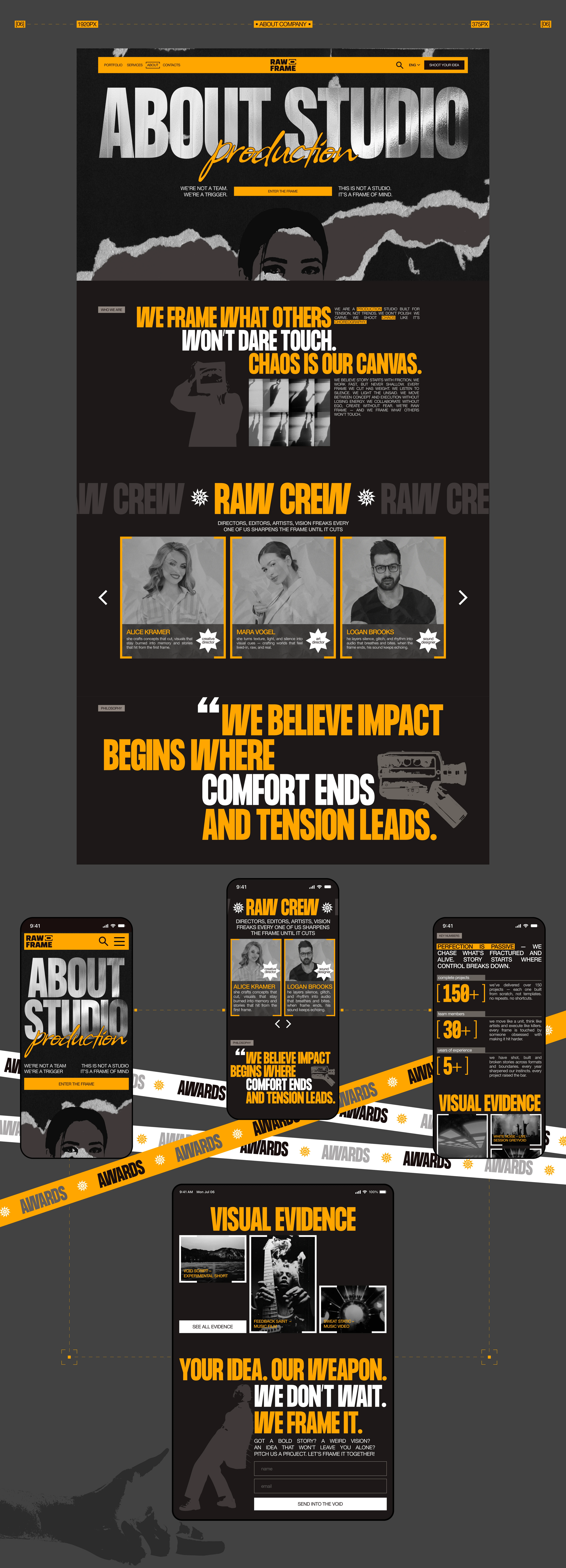 RAW FRAME | Corporate Website Design — Изображение №11 — Интерфейсы, Брендинг на Dprofile