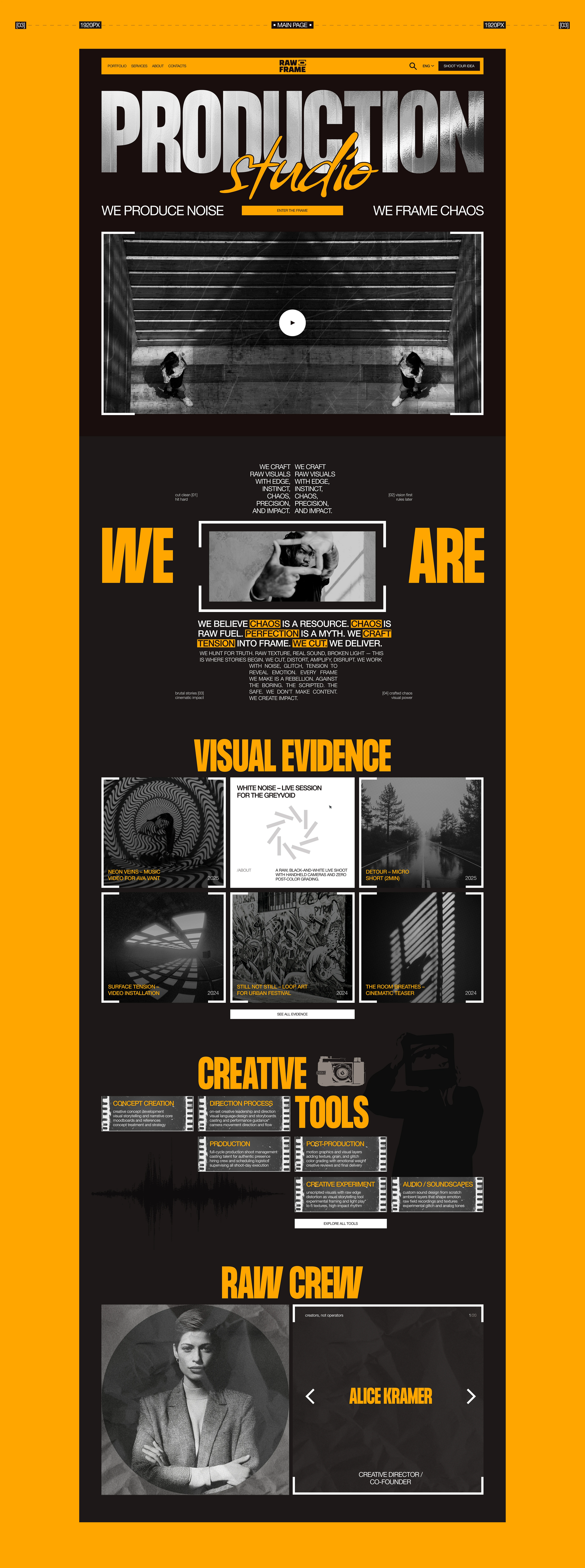 RAW FRAME | Corporate Website Design — Изображение №4 — Интерфейсы, Брендинг на Dprofile