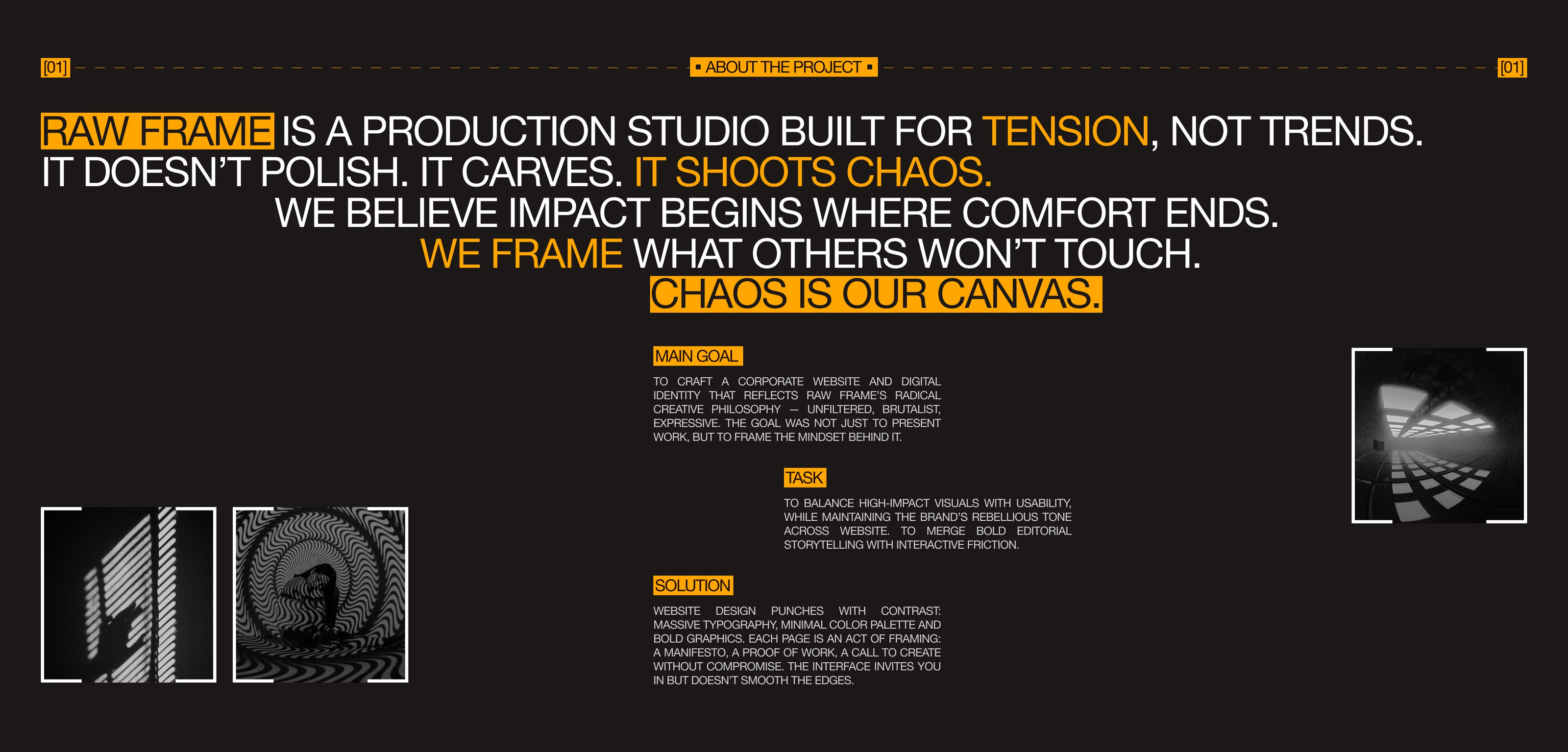 RAW FRAME | Corporate Website Design — Изображение №2 — Интерфейсы, Брендинг на Dprofile