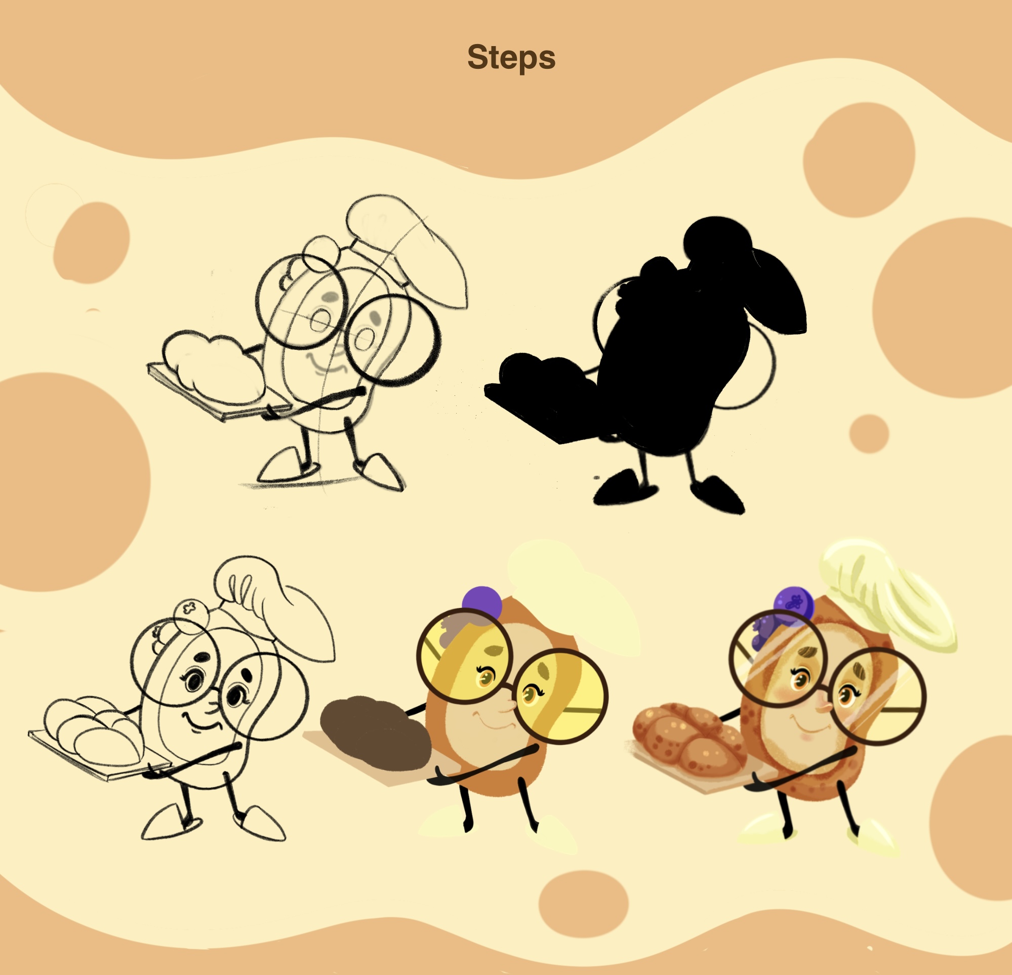 Character desing cheesecake for bekary — Изображение №3 — Иллюстрация на Dprofile
