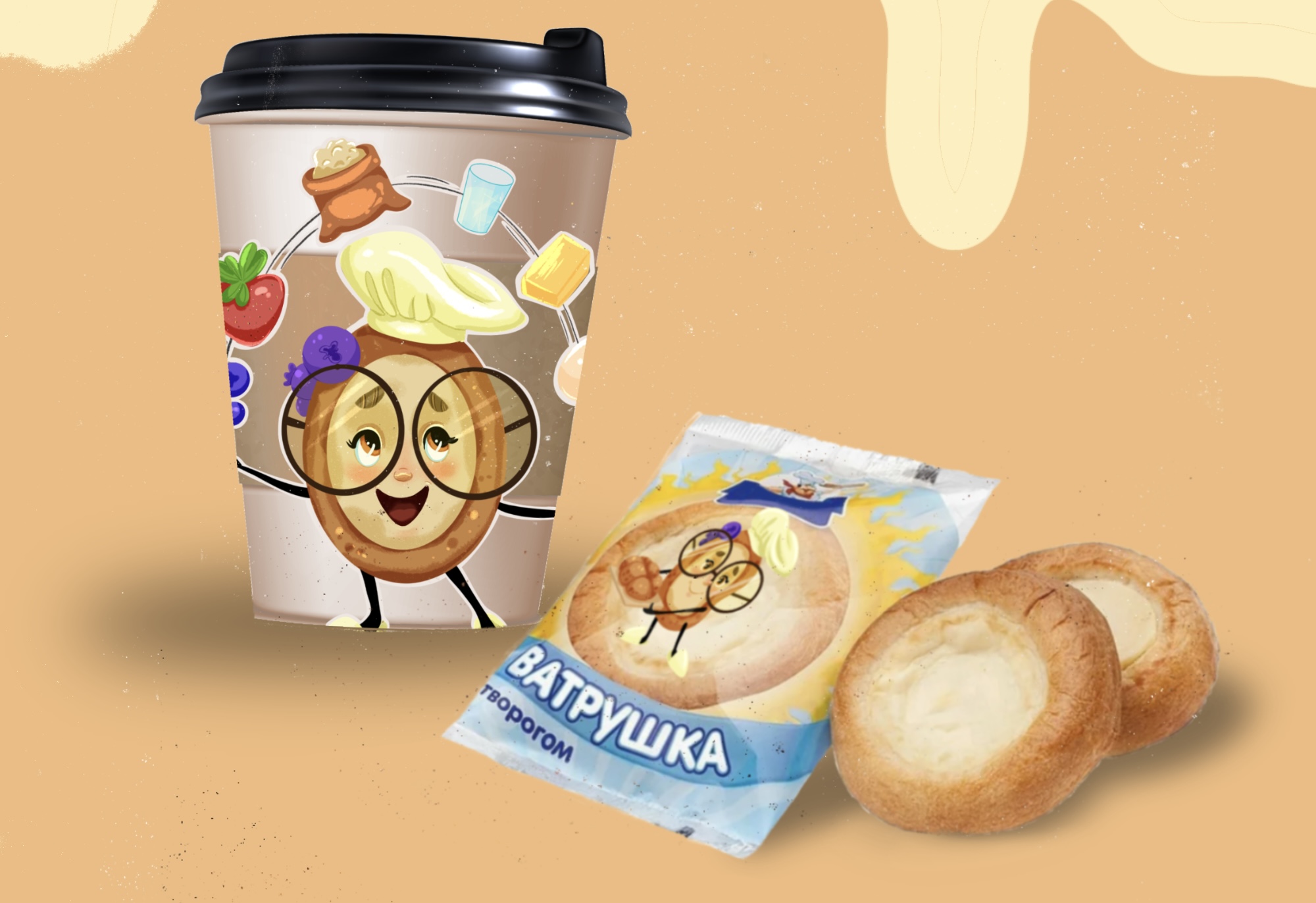 Character desing cheesecake for bekary — Изображение №7 — Иллюстрация на Dprofile