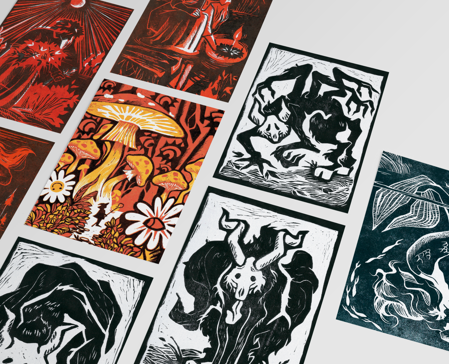 Линогравюра / linocut, collection of illustrations — Иллюстрация на Dprofile