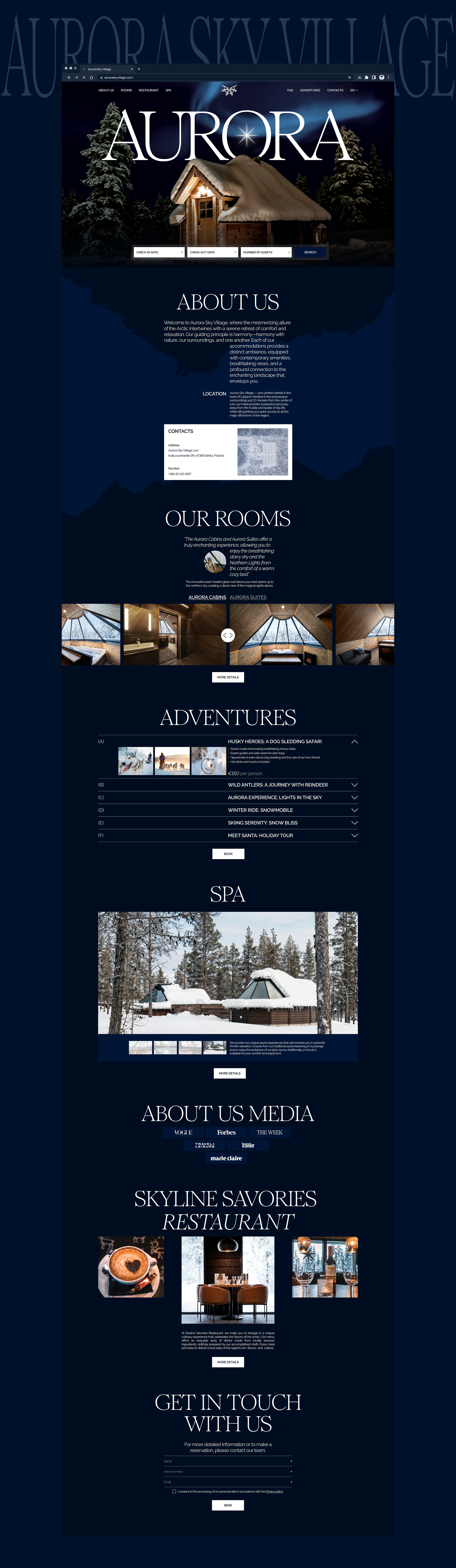 FINNISH HOTEL | Corporate website | Aurora Sky Village — Изображение №2 — Интерфейсы на Dprofile