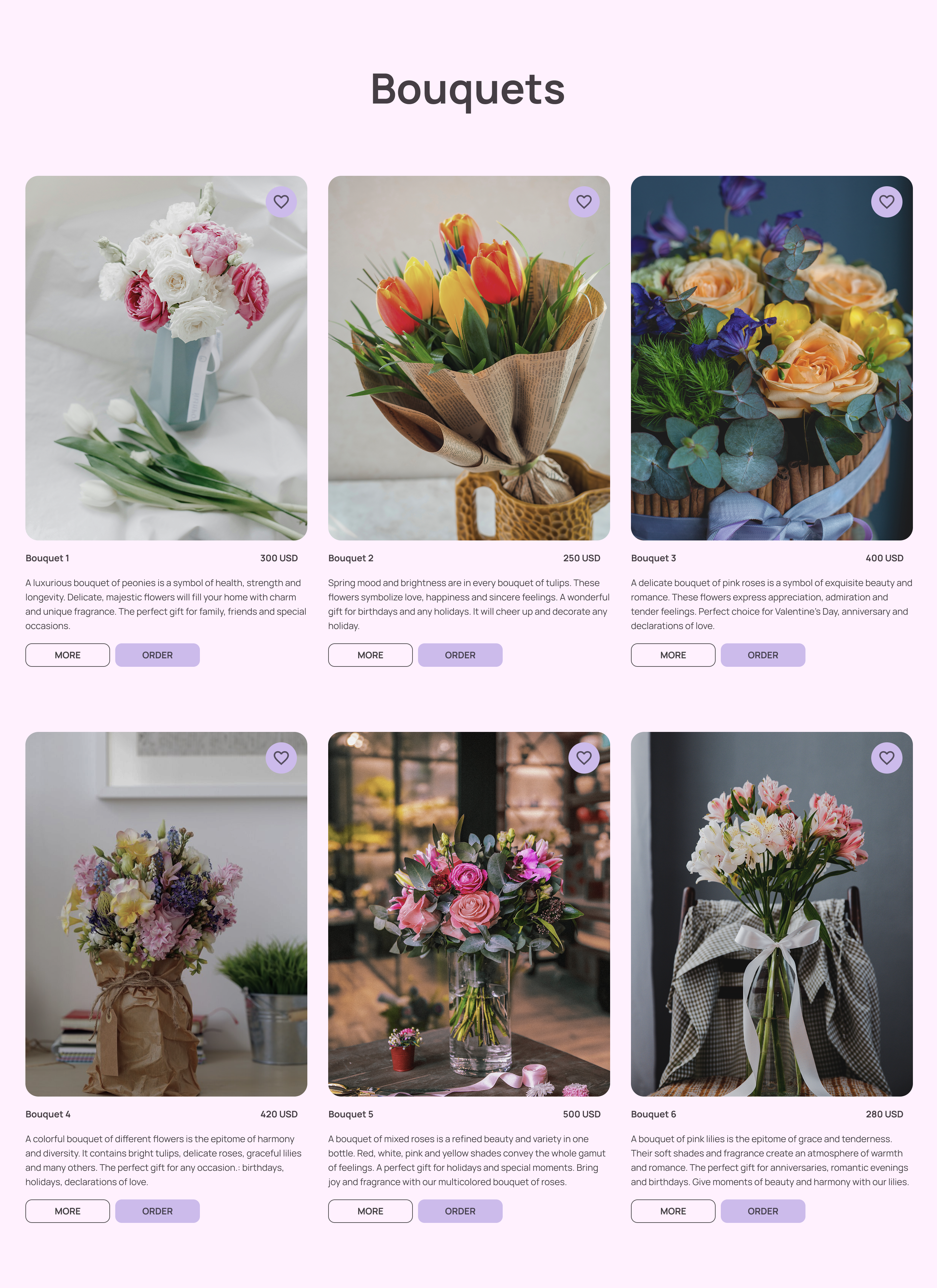 Flower shop website — Изображение №4 — Интерфейсы на Dprofile