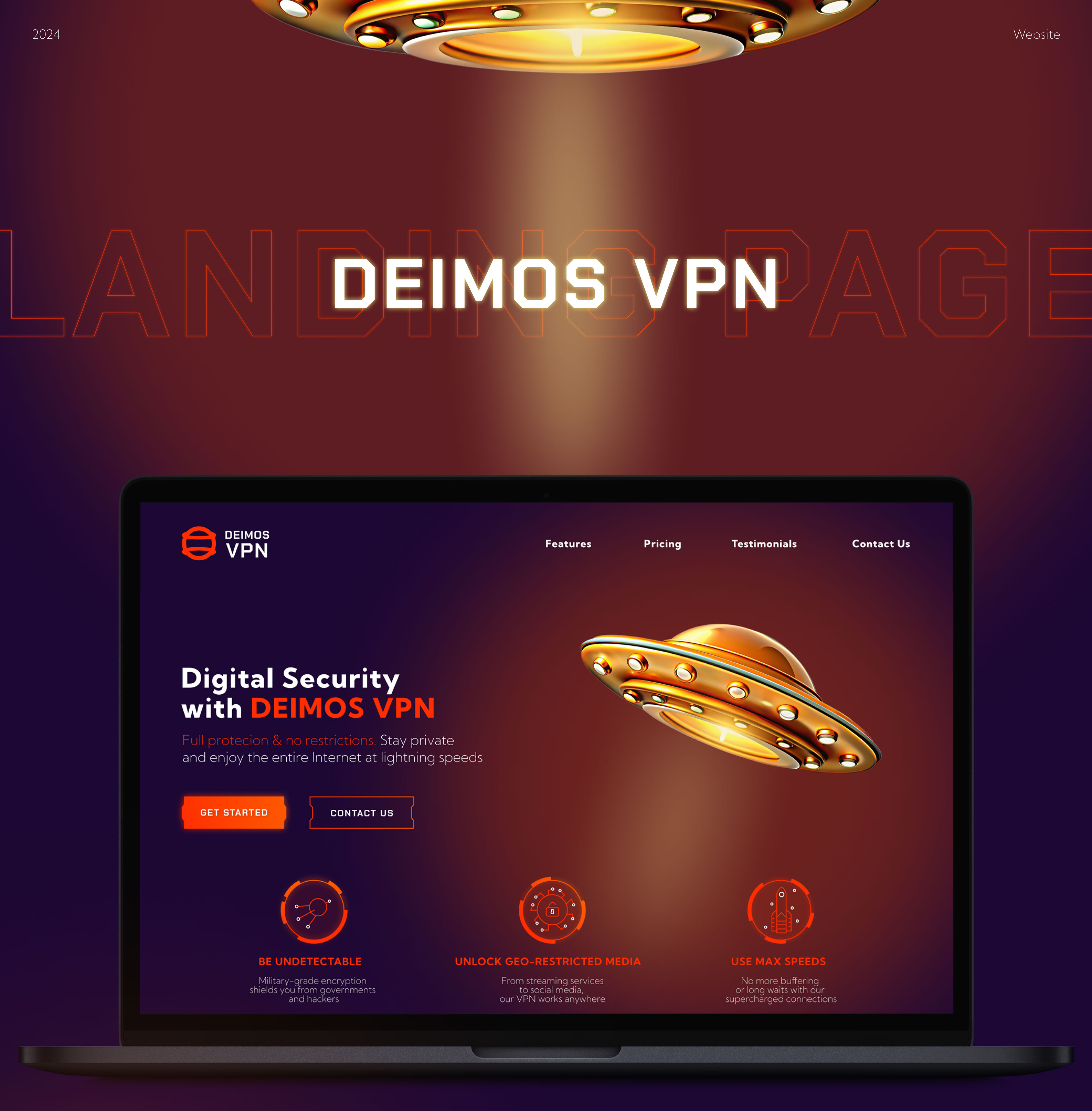 Deimos VPN | Landing page — Изображение №1 — Интерфейсы, Брендинг на Dprofile