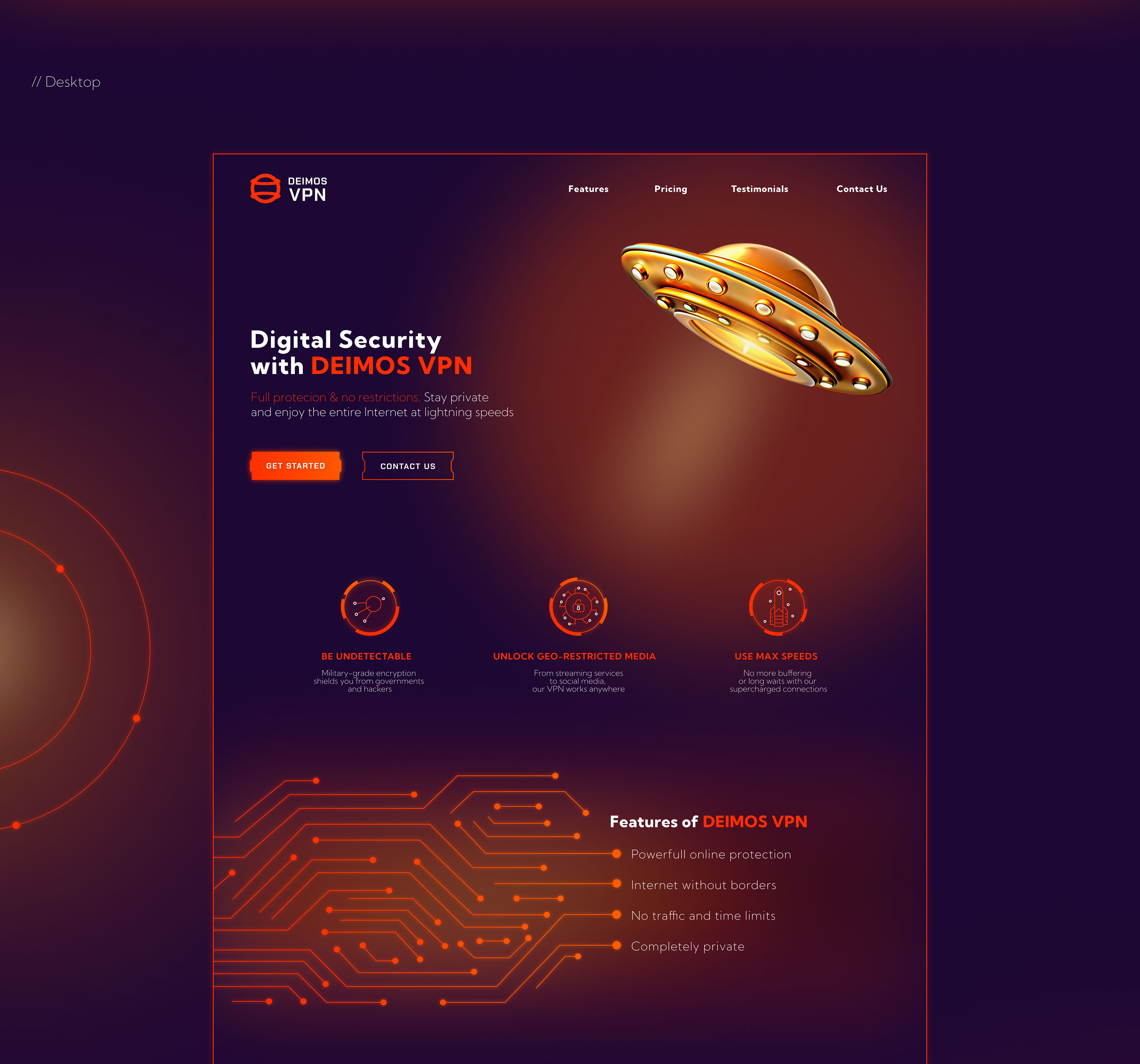 Deimos VPN | Landing page — Изображение №4 — Интерфейсы, Брендинг на Dprofile