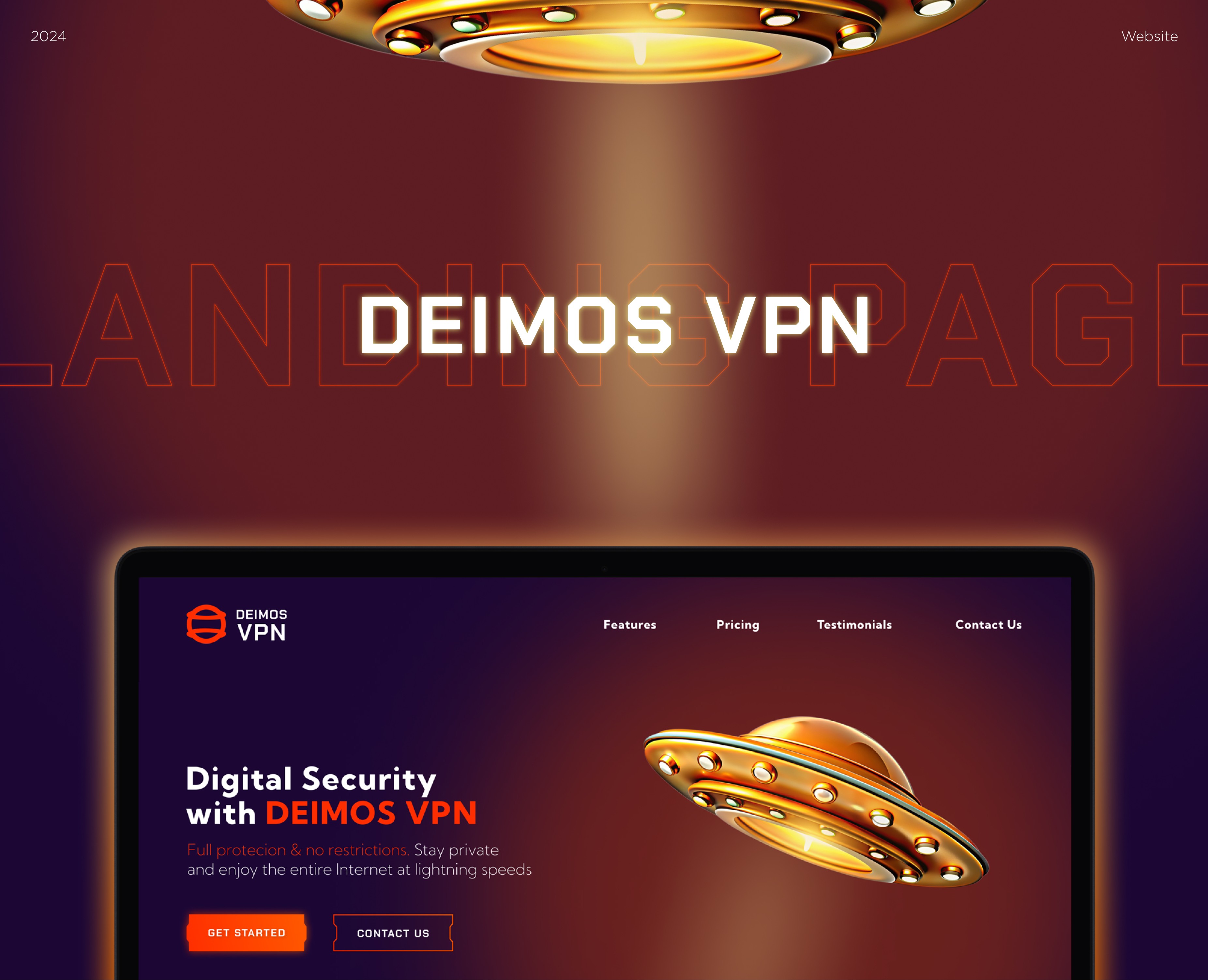 Deimos VPN | Landing page — Интерфейсы, Брендинг на Dprofile