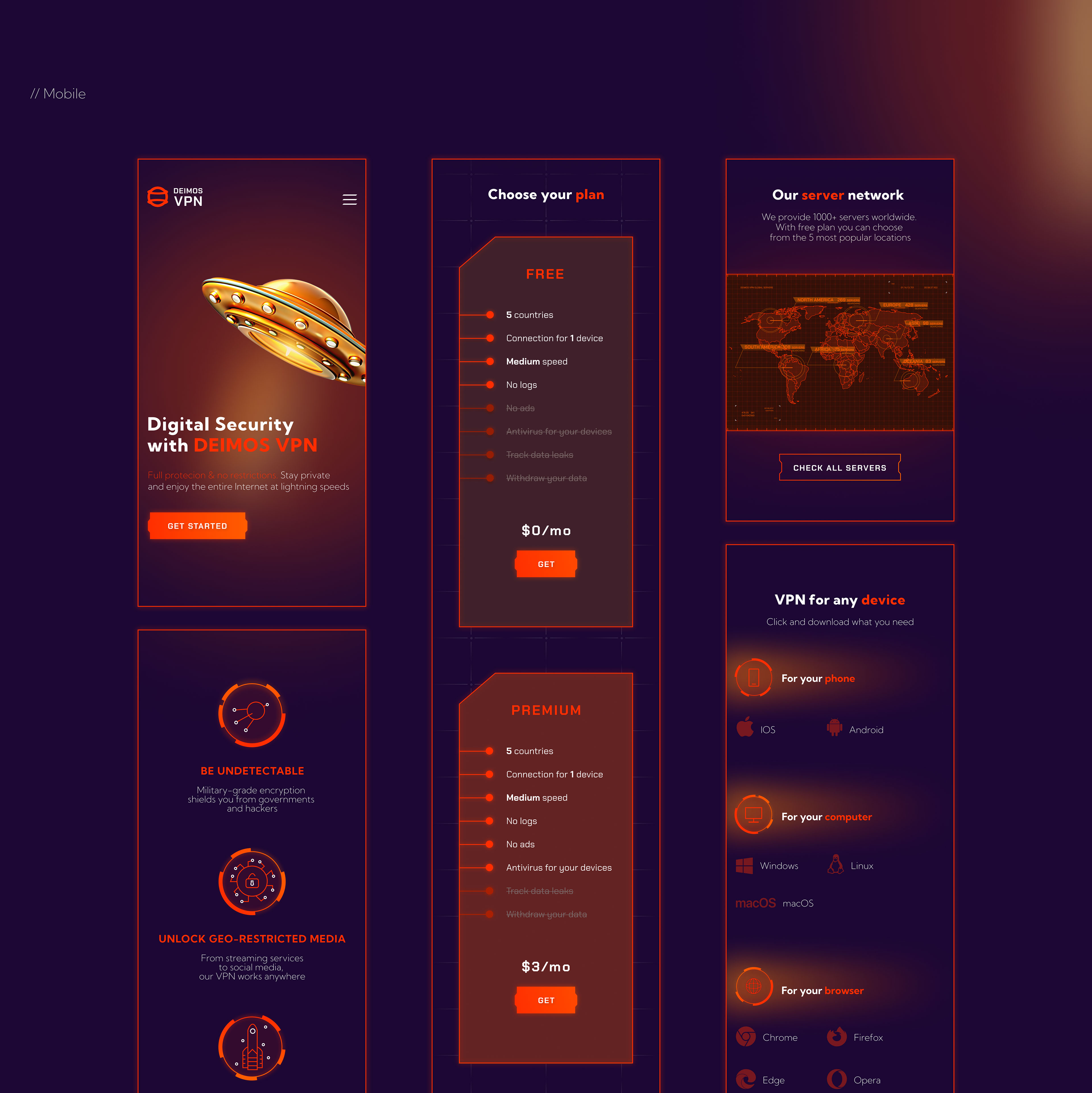 Deimos VPN | Landing page — Изображение №8 — Интерфейсы, Брендинг на Dprofile