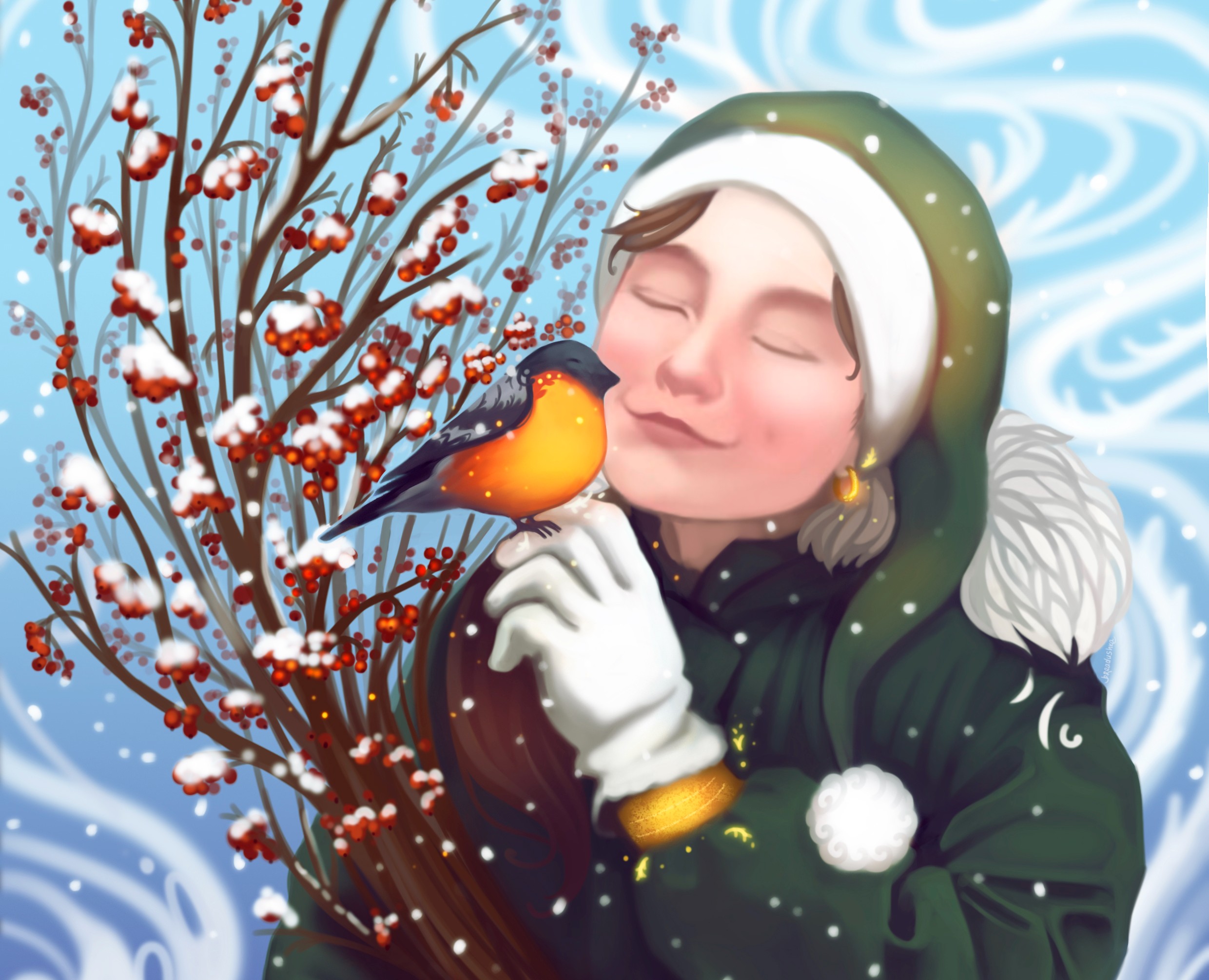Зимний портрет — Иллюстрация на Dprofile