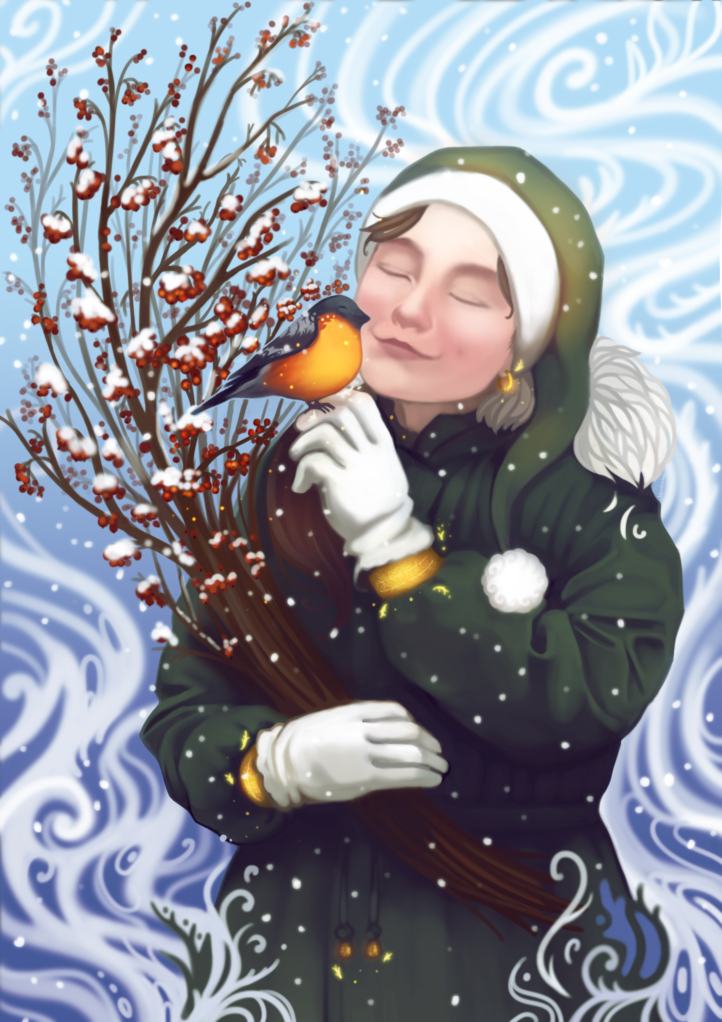 Зимний портрет — Изображение №1 — Иллюстрация на Dprofile