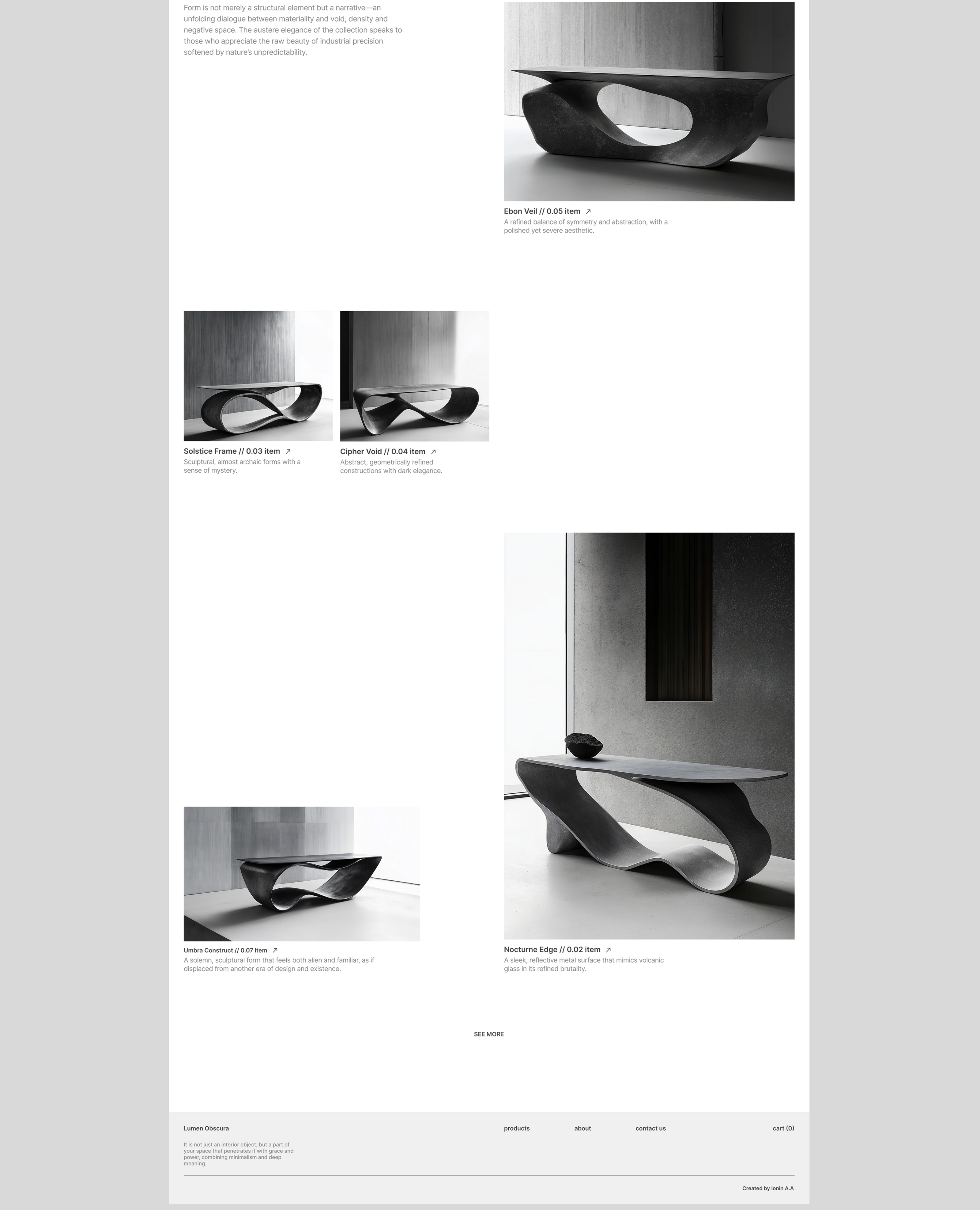 Lumen Obscura | The concept of a unique table store — Изображение №5 — Интерфейсы на Dprofile