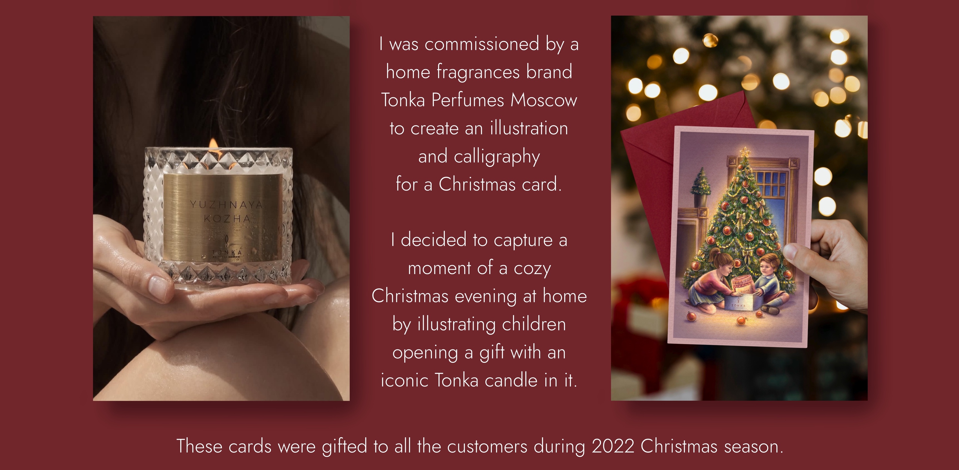 TONKA Christmas Card Illustration&Calligraphy — Изображение №2 — Иллюстрация, Графика на Dprofile