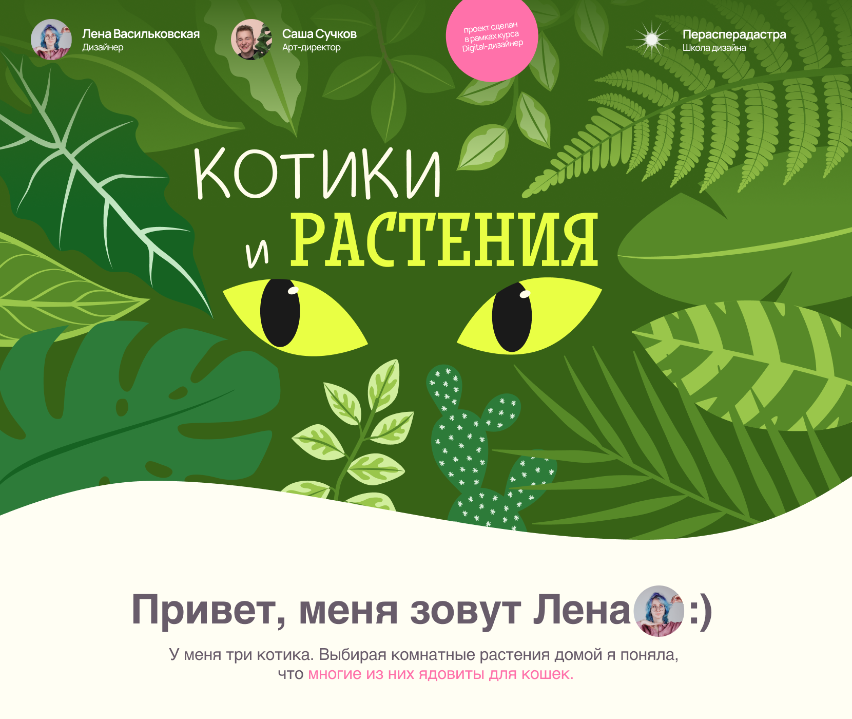 Cats&Plants / Ресурс для тех, у кого есть котики — Изображение №1 — Интерфейсы, Иллюстрация на Dprofile