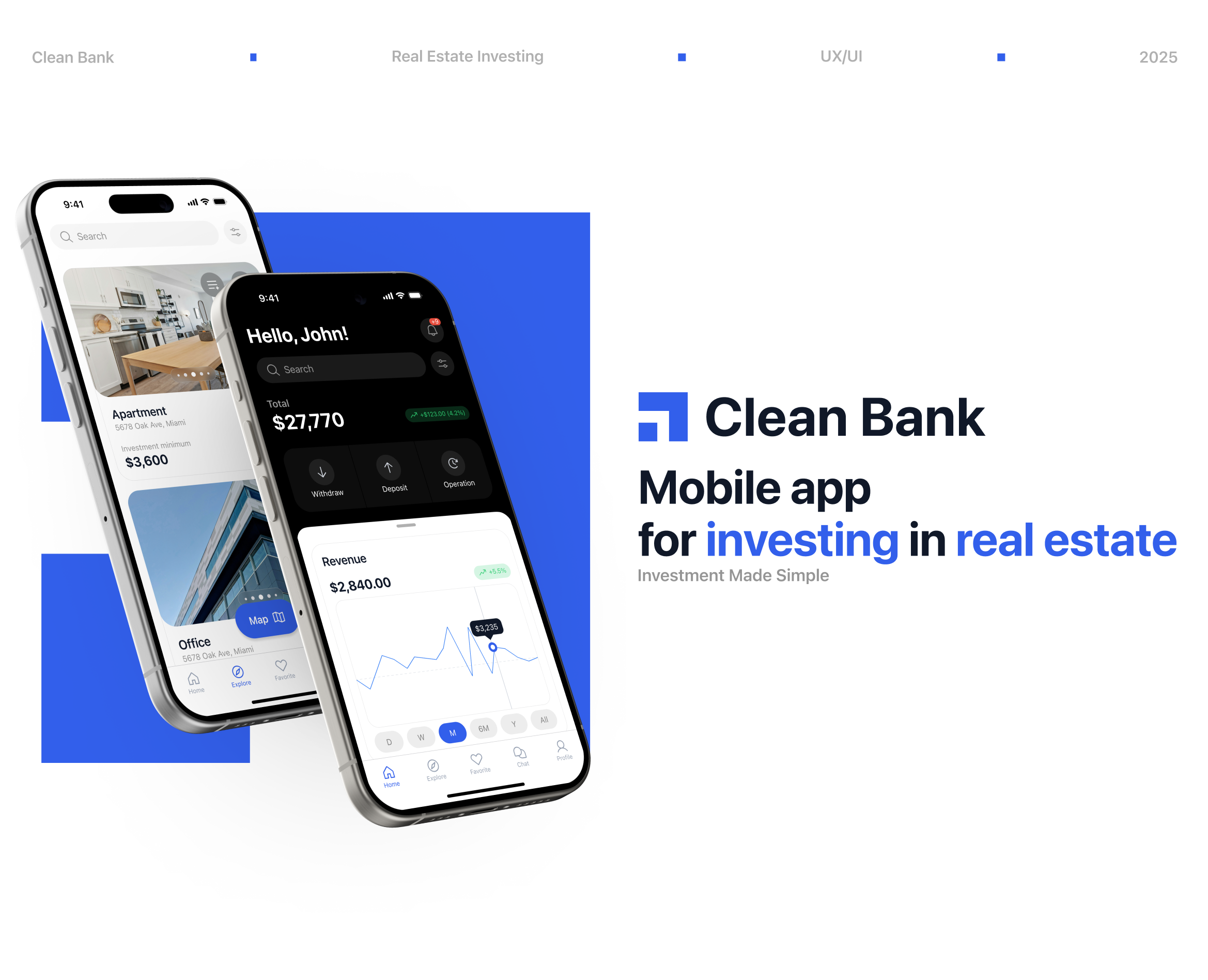 Mobile App for invest in Real Estate - UX/UI Design на Dprofile