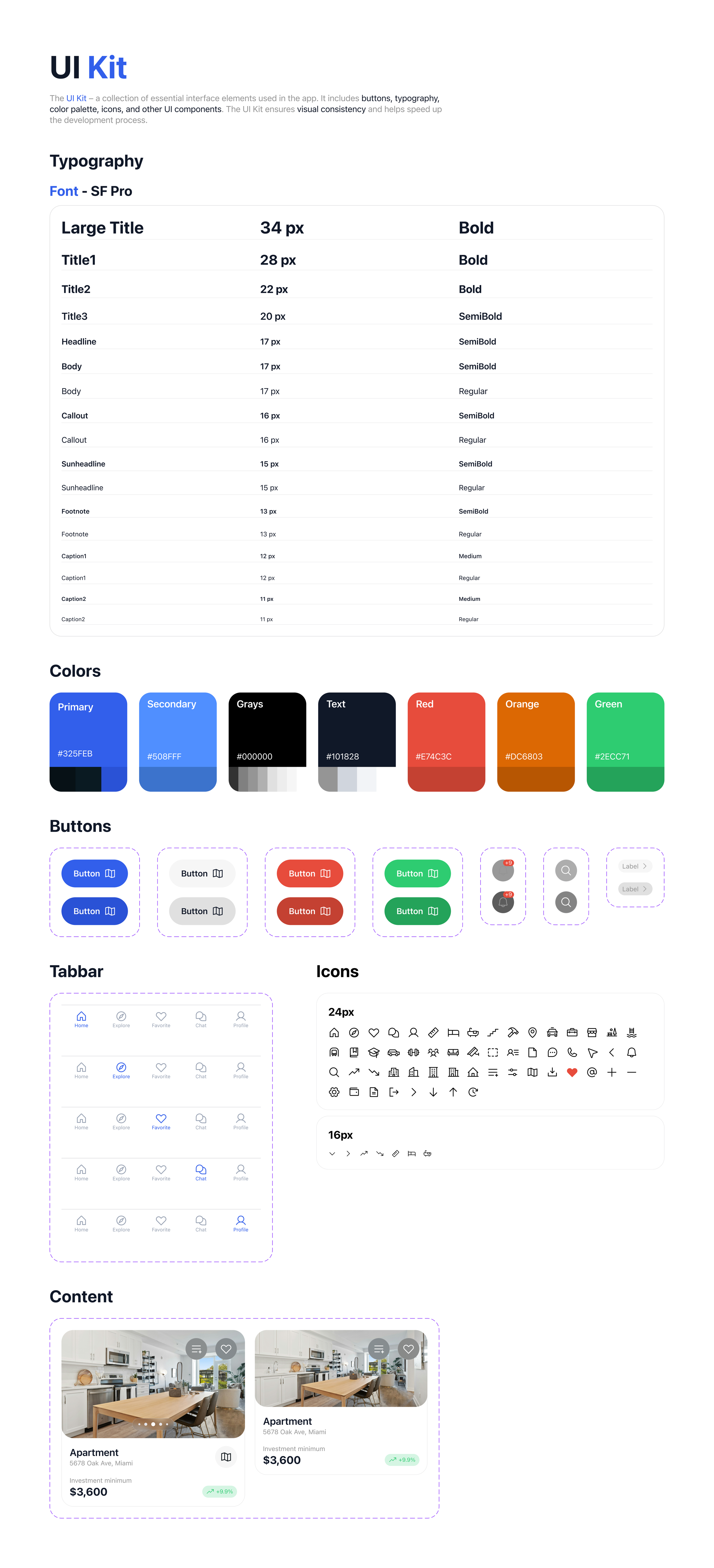Mobile App for invest in Real Estate - UX/UI Design — Изображение №7 — Интерфейсы, Анимация на Dprofile