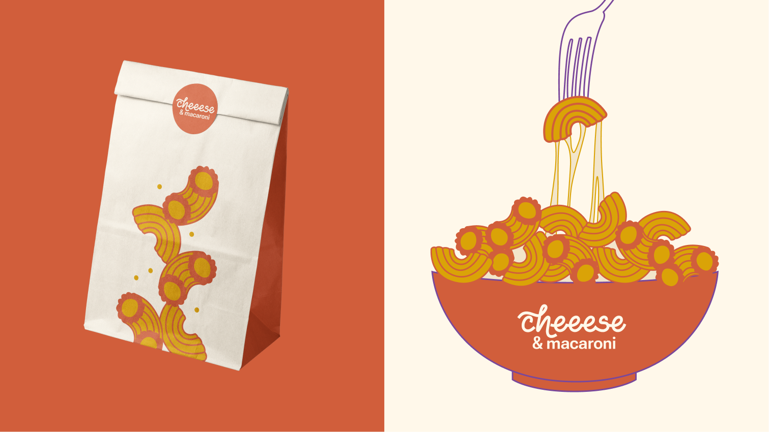 Фирменный стиль для сети фастфуда CHEEESE & MACARONI — Изображение №8 — Брендинг, Иллюстрация на Dprofile