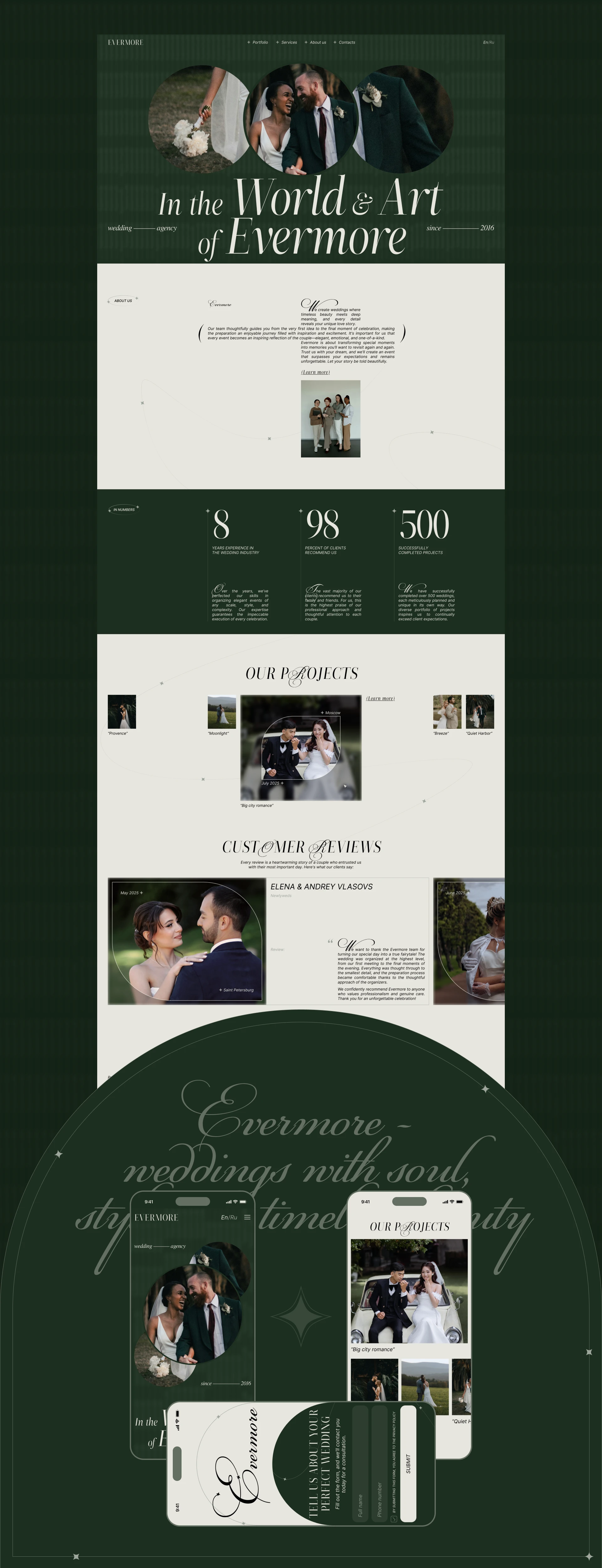 Wedding agency "Evermore" | Сorporate website — Изображение №3 — Интерфейсы на Dprofile