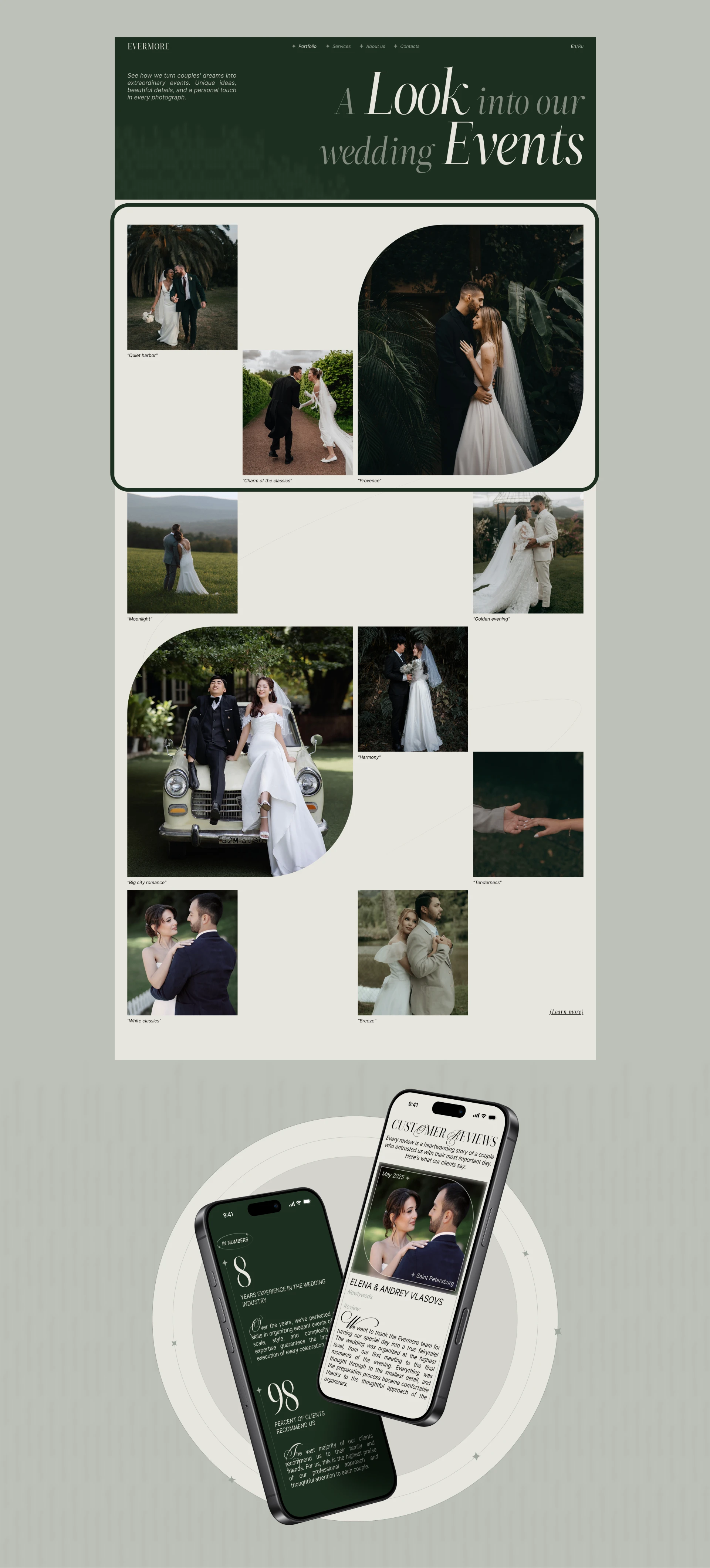 Wedding agency "Evermore" | Сorporate website — Изображение №5 — Интерфейсы на Dprofile