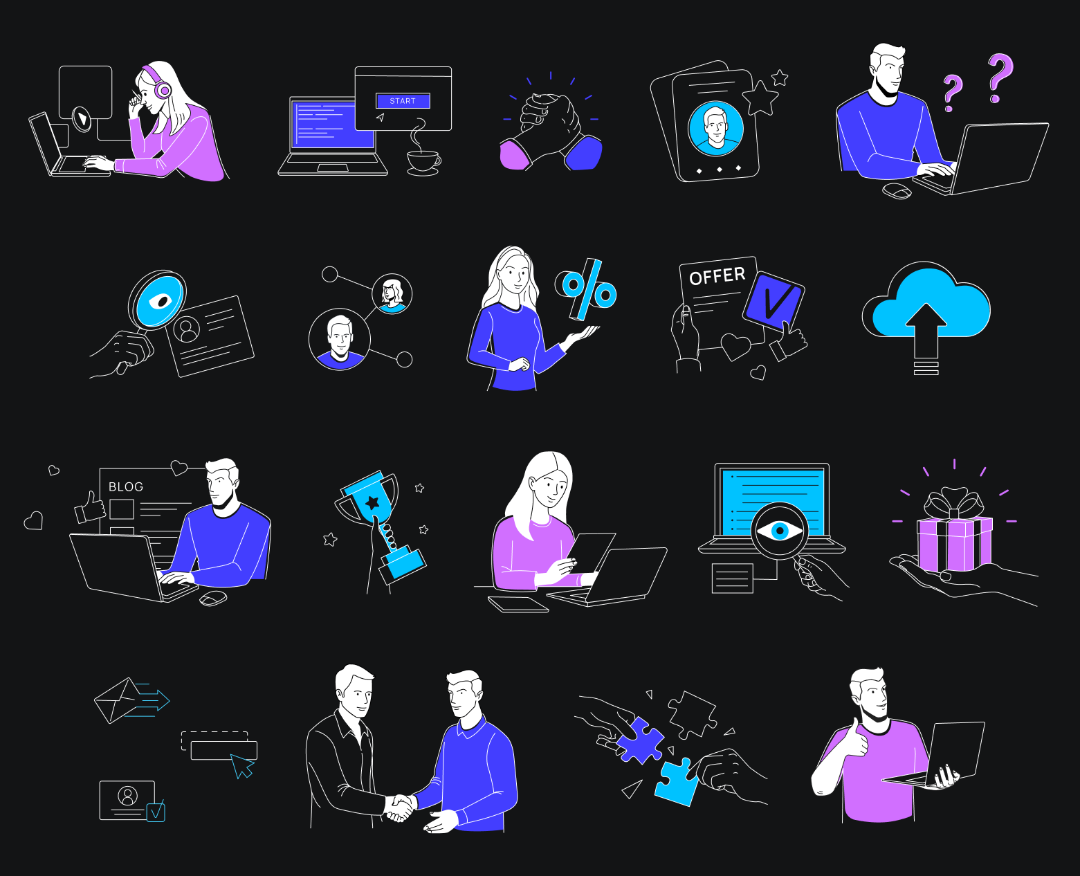 Illustration for Hexlet — Брендинг, Иллюстрация на Dprofile