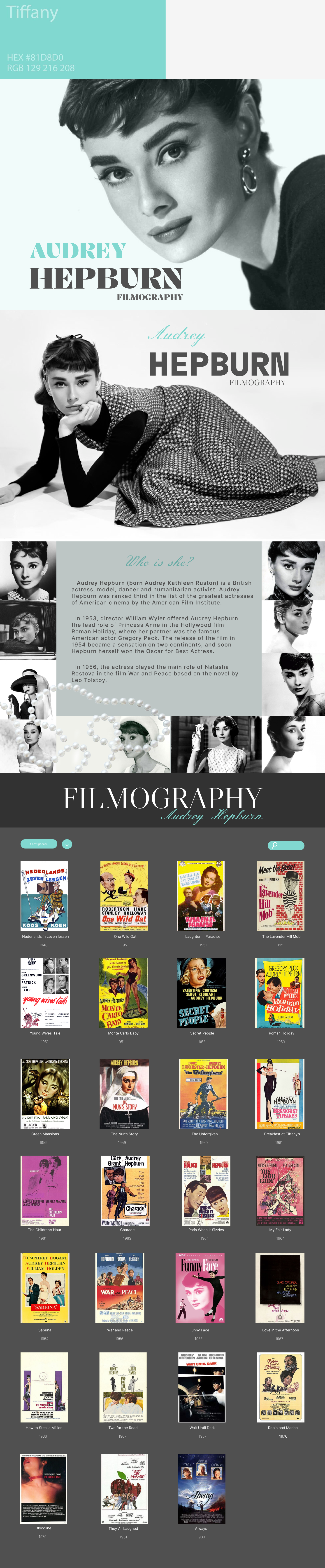 Audrey Hepburn Filmography — Изображение №1 — Интерфейсы на Dprofile