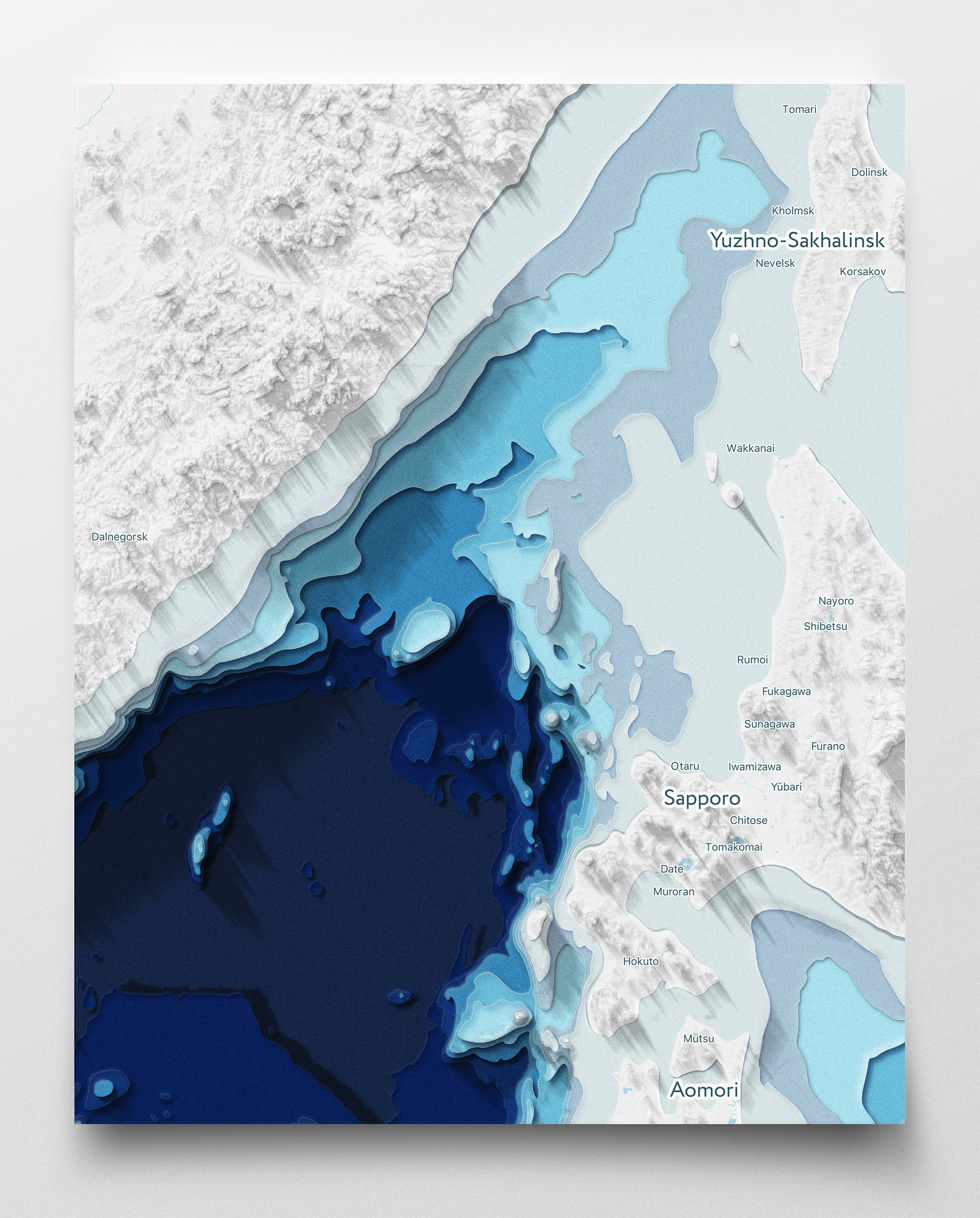 Морской рельеф Сахалин и Хоккайдо (Япония) — Изображение №4 — Иллюстрация, Графика на Dprofile