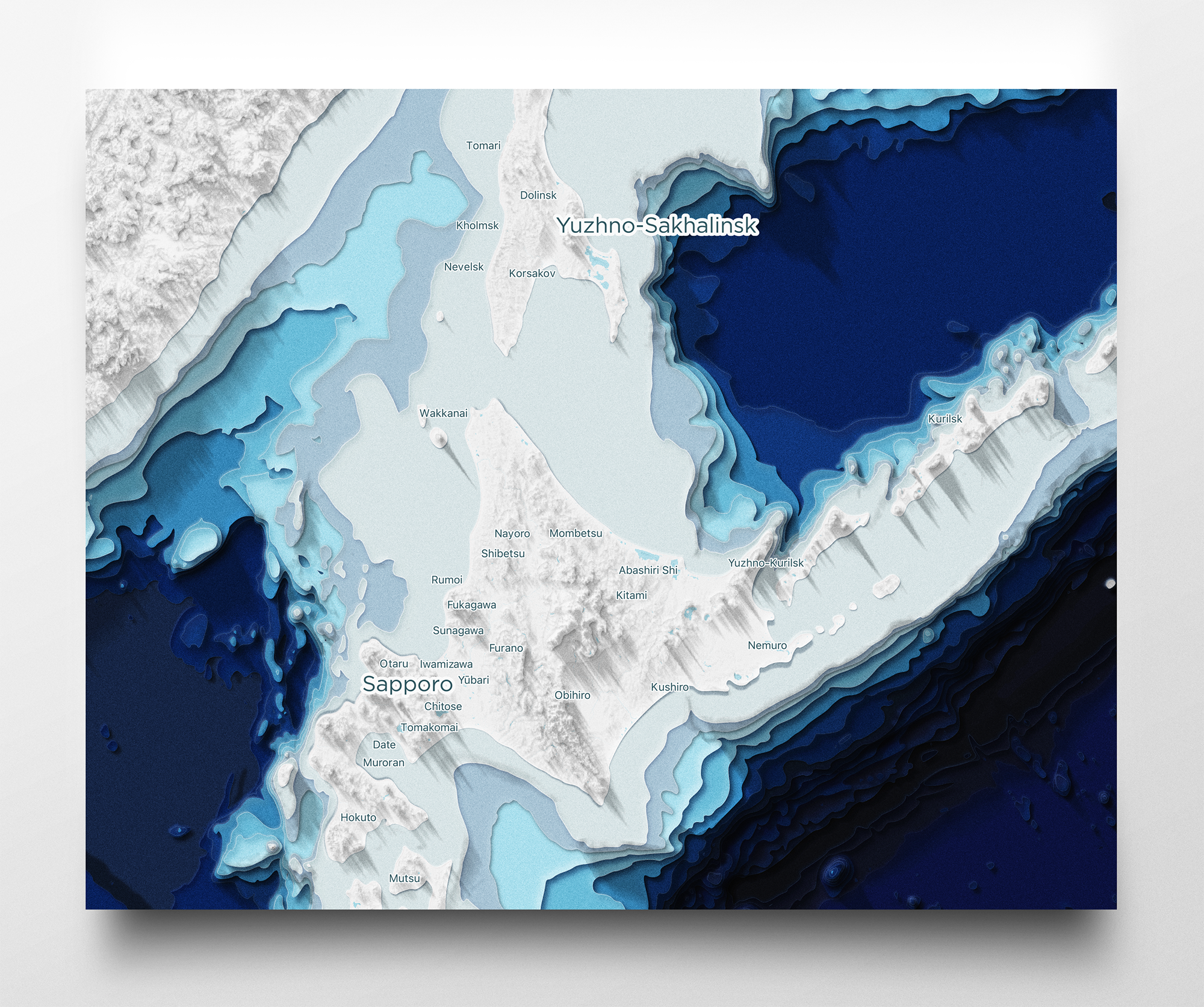 Морской рельеф Сахалин и Хоккайдо (Япония) — Изображение №1 — Иллюстрация, Графика на Dprofile