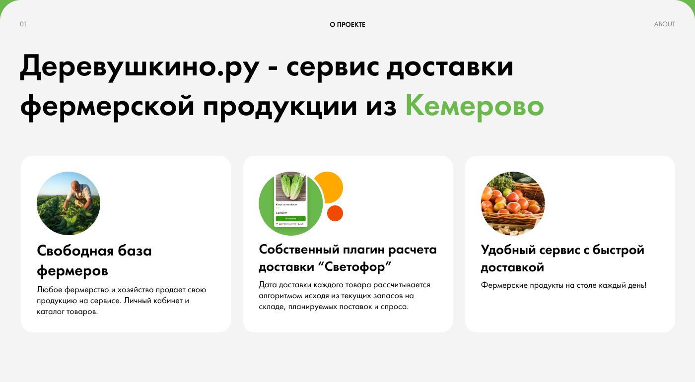 Сервис доставки фермерских продуктов Деревушкино — Изображение №2 — Интерфейсы на Dprofile