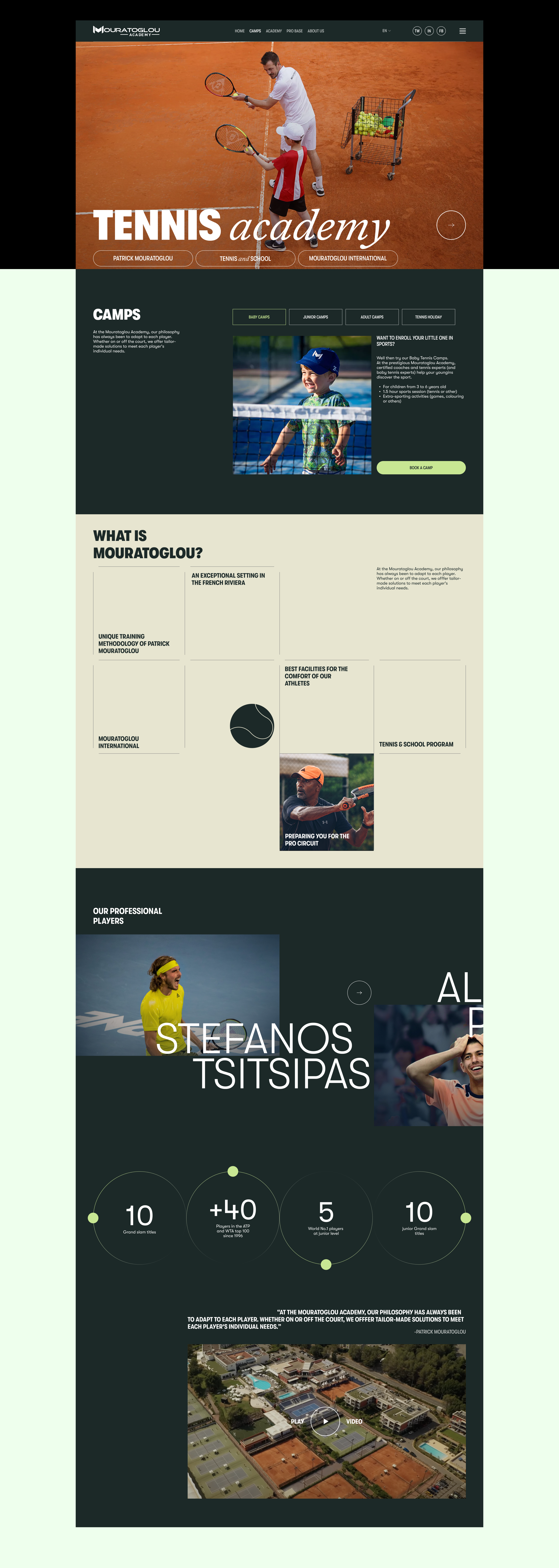 Mouratoglou Tennis Academy | Corporate website — Изображение №4 — Интерфейсы на Dprofile