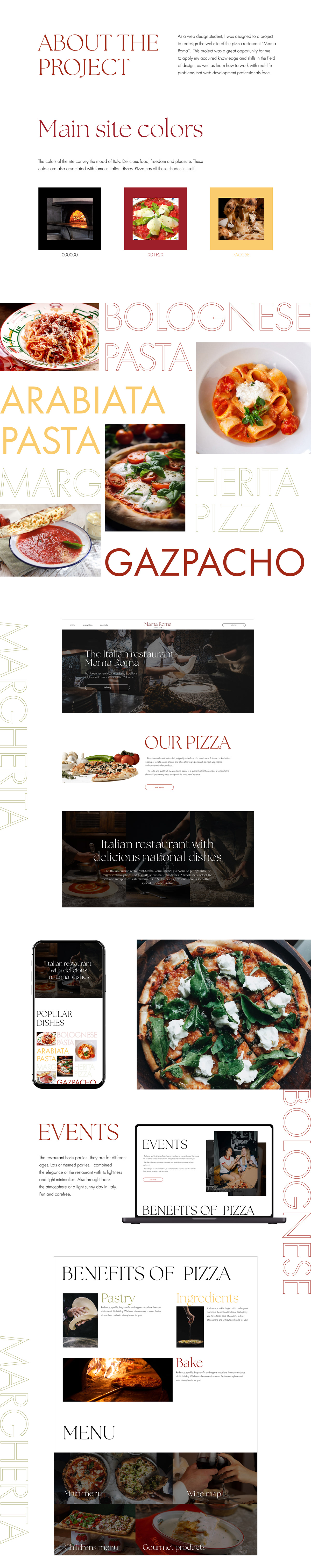 web ux/ui design italian restaurant — Изображение №2 — Интерфейсы, Графика на Dprofile