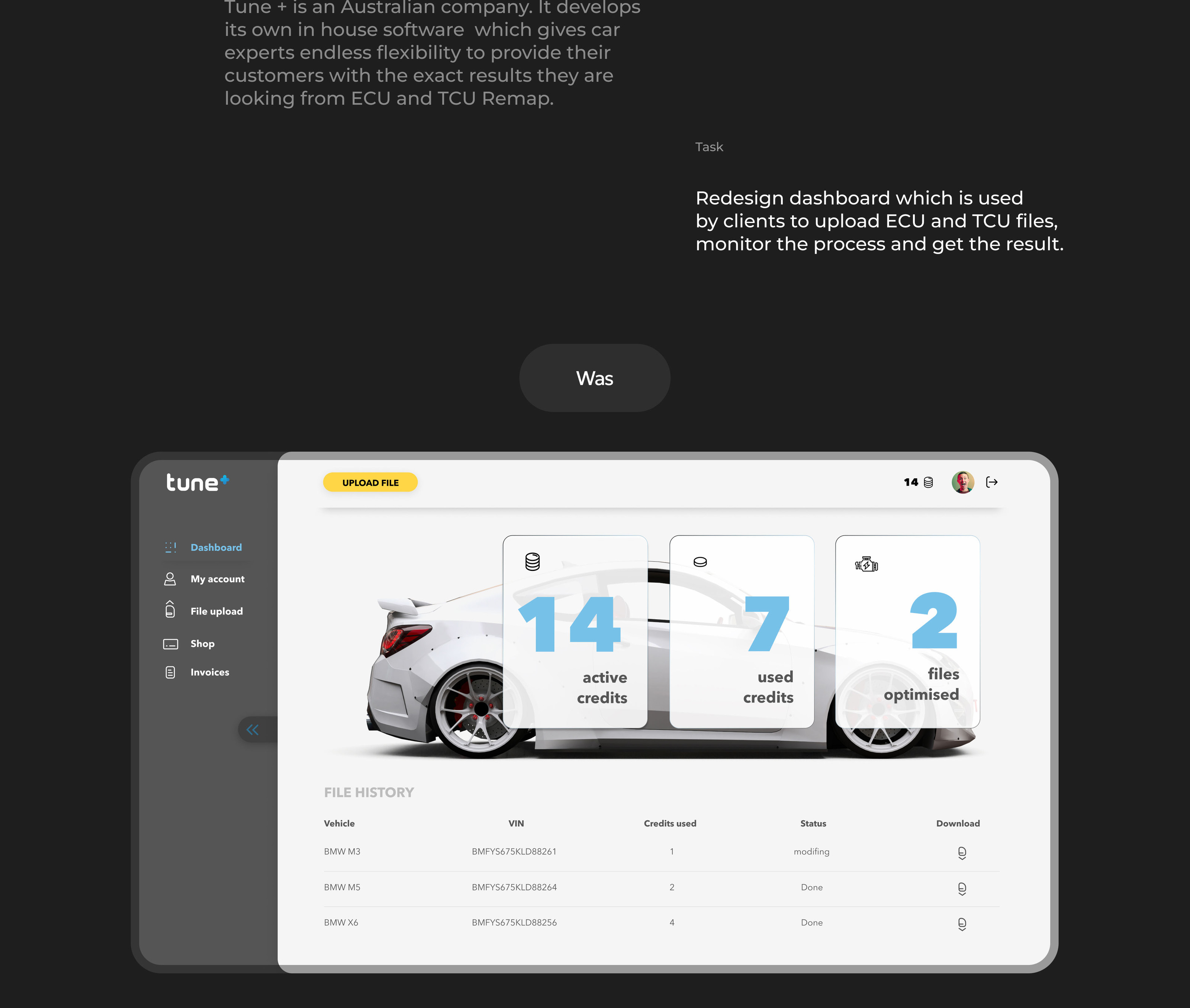 Tune + (dashboard) — Изображение №2 — Интерфейсы на Dprofile