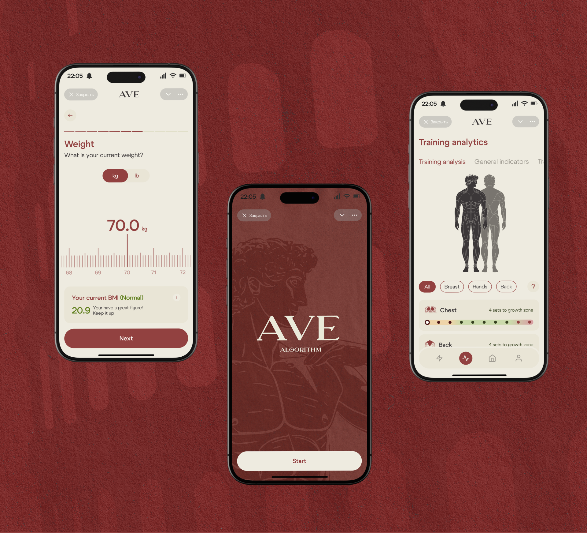 AVE - фитнесс трекер в теллеграмм — Изображение №9 — Интерфейсы на Dprofile