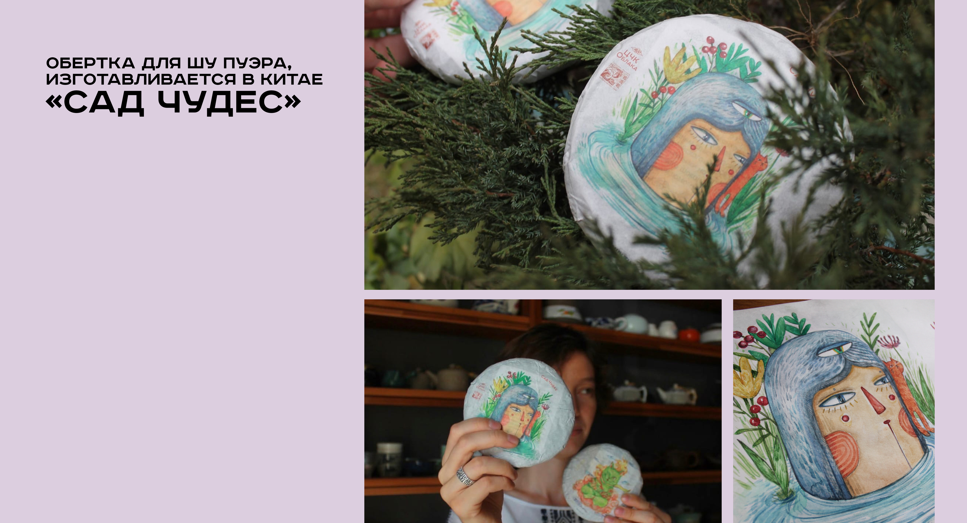 Обложка для шу пуэра "Сад Чудес" производство Китай — Изображение №1 — Брендинг, Иллюстрация на Dprofile
