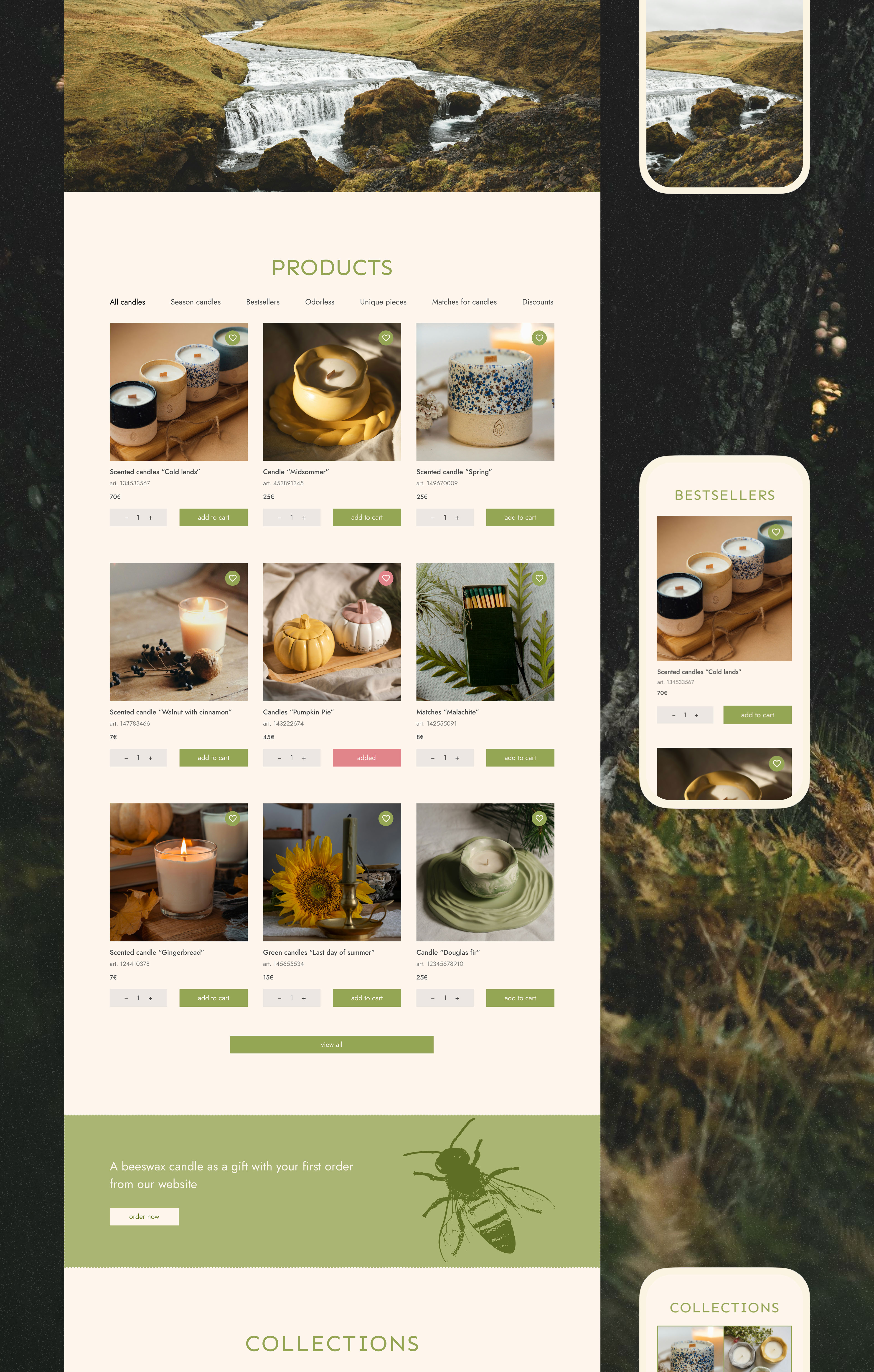 VON | Online candles store | E-commerce — Изображение №7 — Интерфейсы, Брендинг на Dprofile