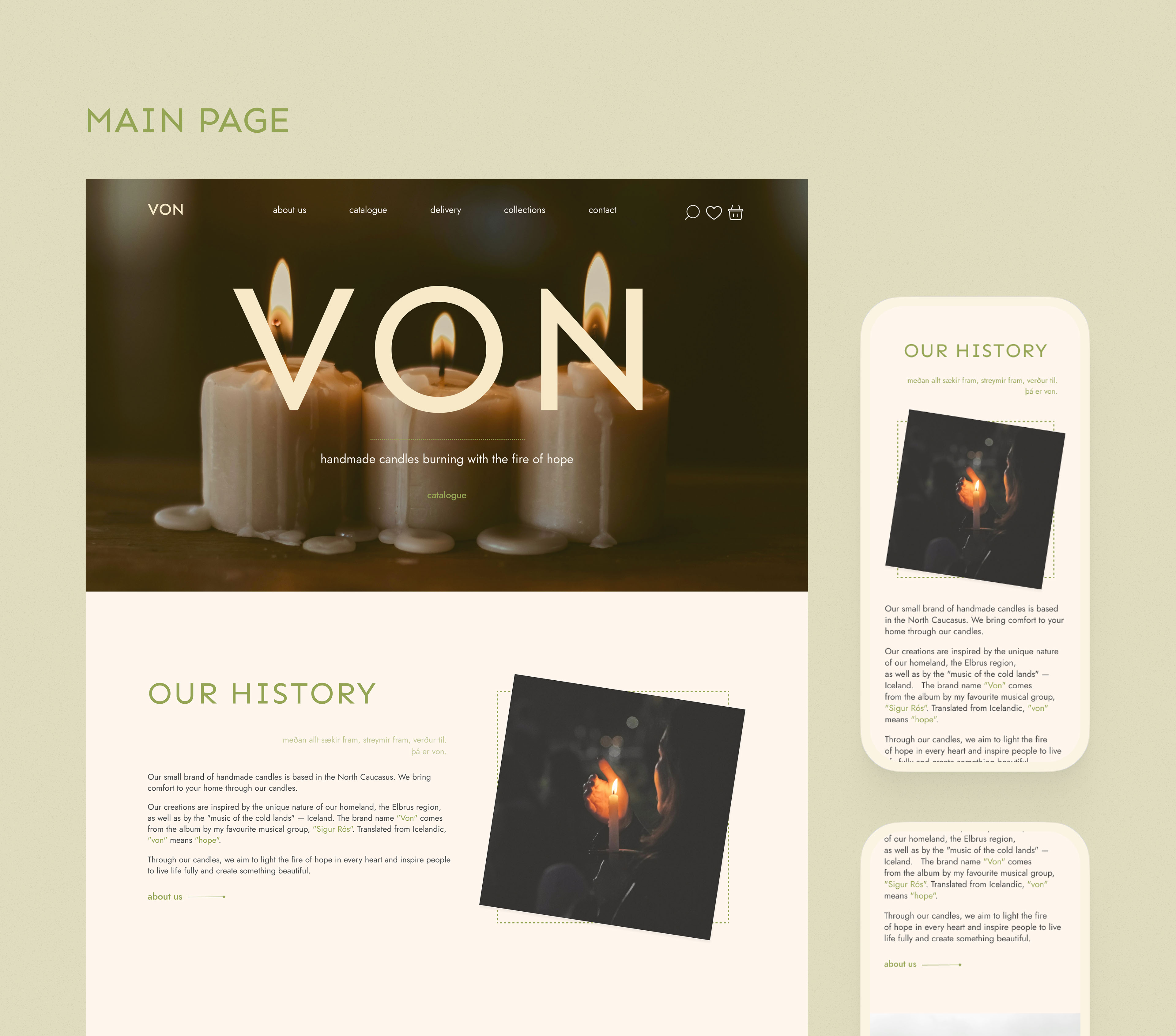 VON | Online candles store | E-commerce — Изображение №6 — Интерфейсы, Брендинг на Dprofile