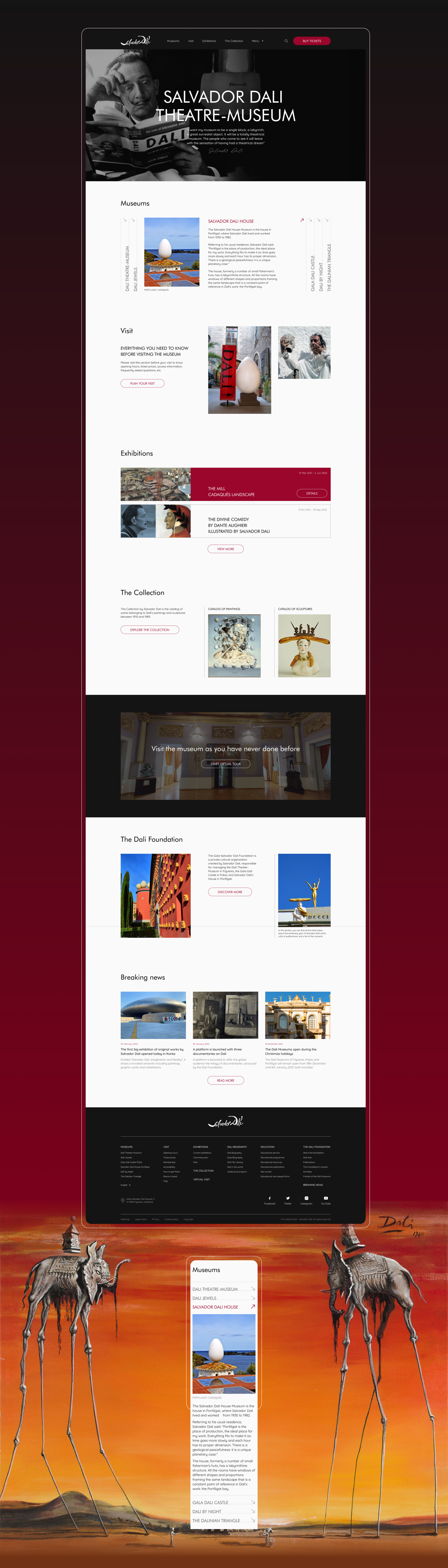 Salvador Dali Theatre-Museum – Website redesign concept — Изображение №2 — Интерфейсы на Dprofile