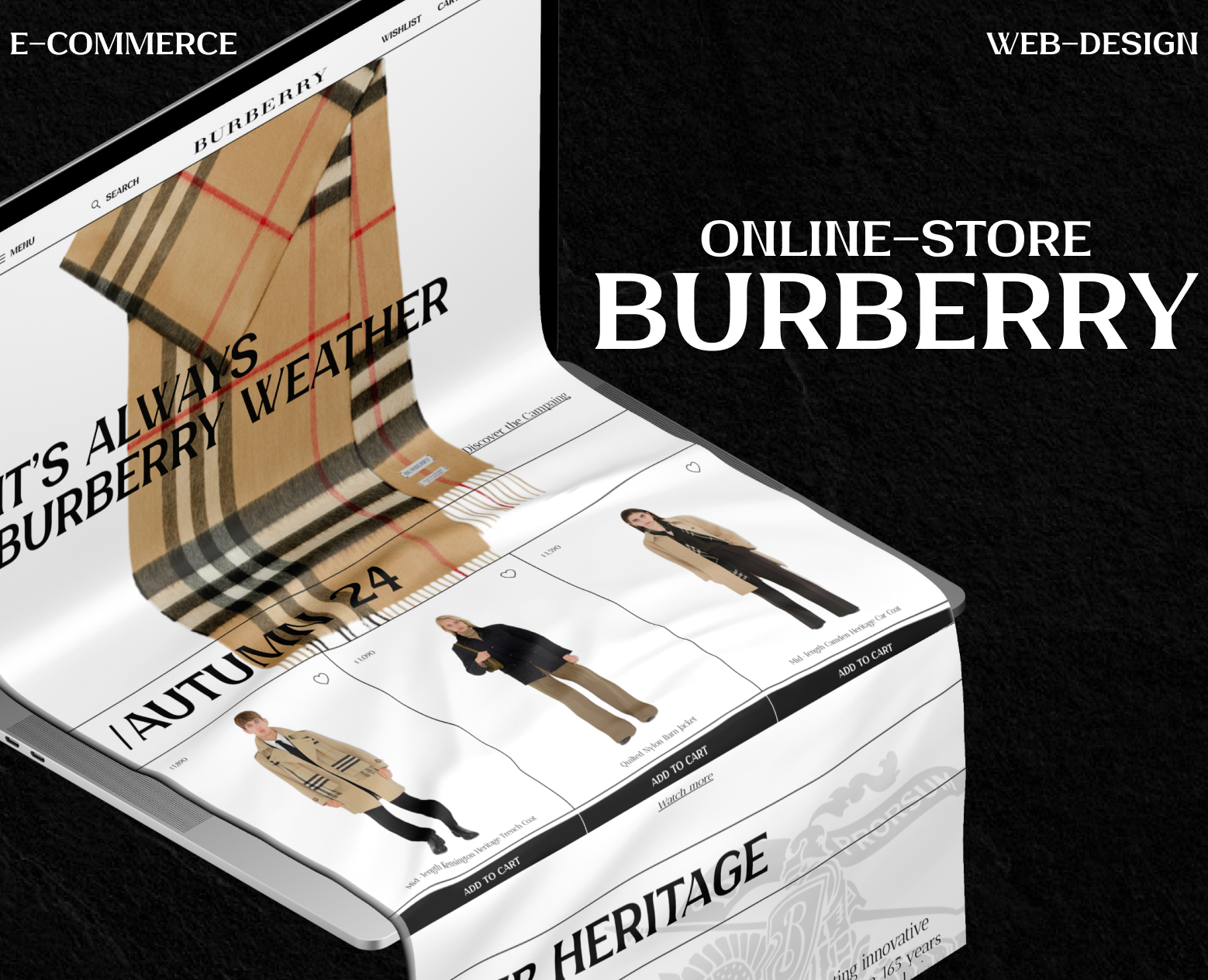 E-COMMERCE / WEB-DESIGN / ONLINE-STORE / BURBERRY — Интерфейсы на Dprofile
