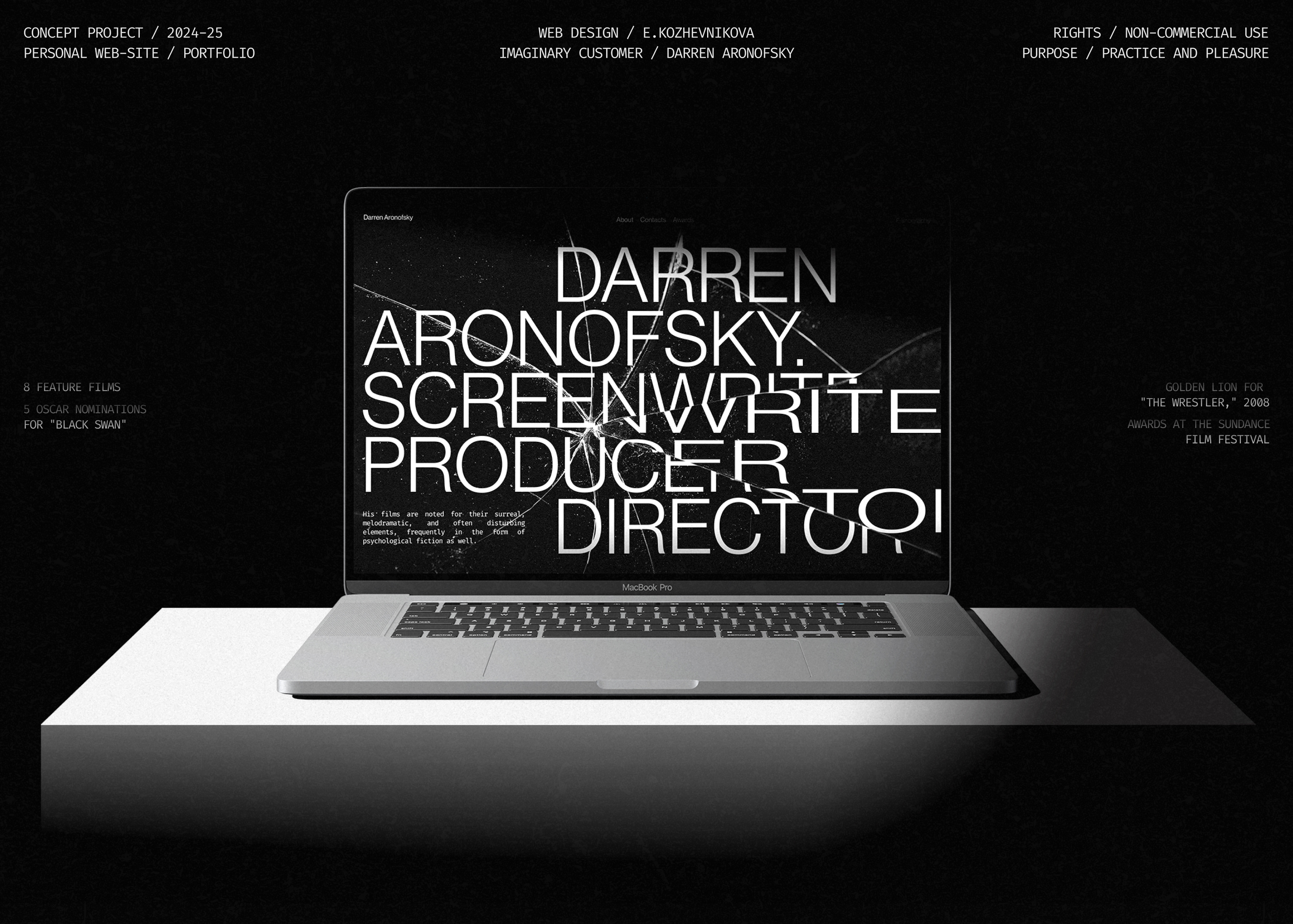 Darren Aronofsky site — Изображение №1 — Интерфейсы на Dprofile