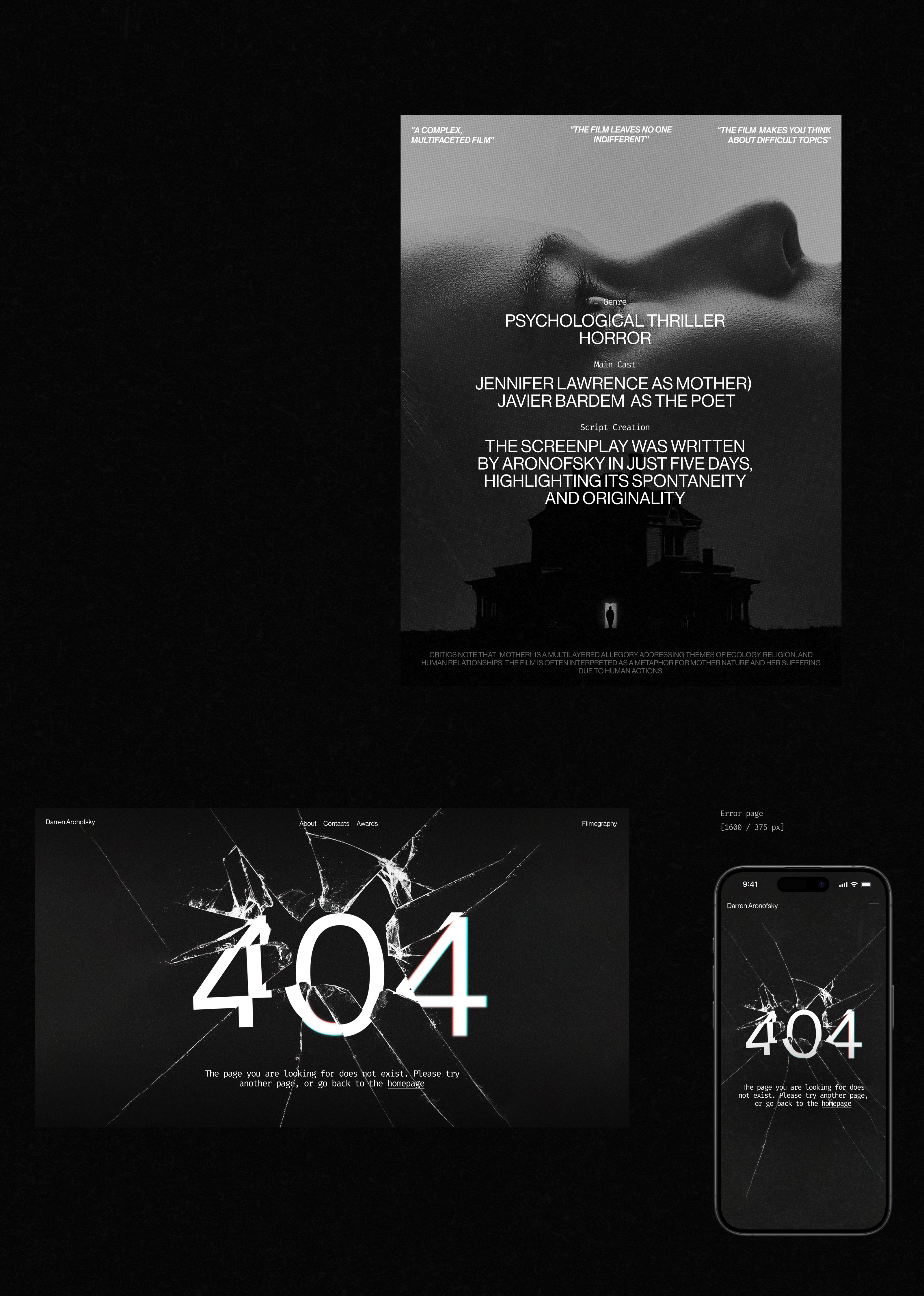Darren Aronofsky site — Изображение №9 — Интерфейсы на Dprofile
