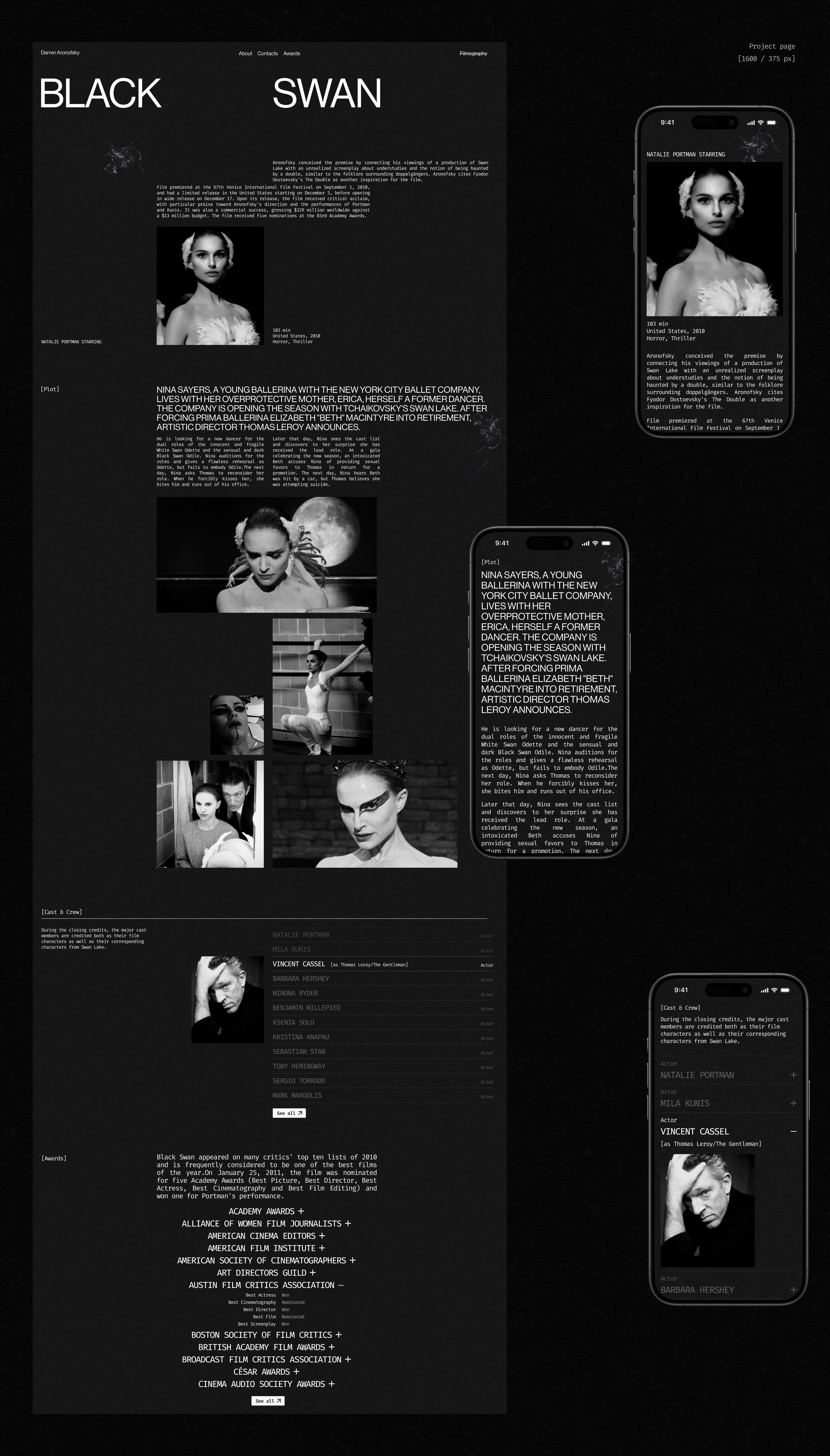 Darren Aronofsky site — Изображение №6 — Интерфейсы на Dprofile