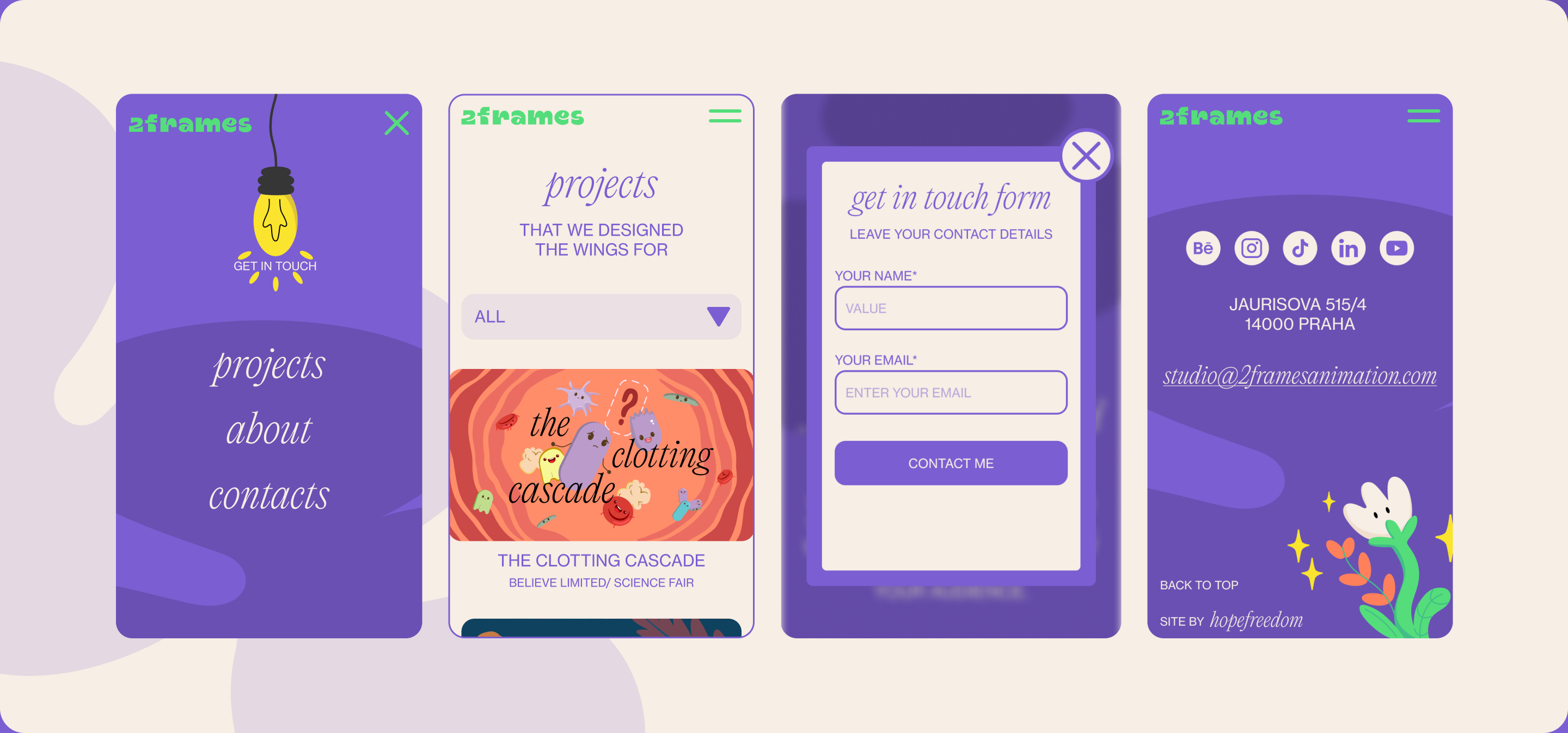 2Frames website — Изображение №9 — Интерфейсы, Анимация на Dprofile