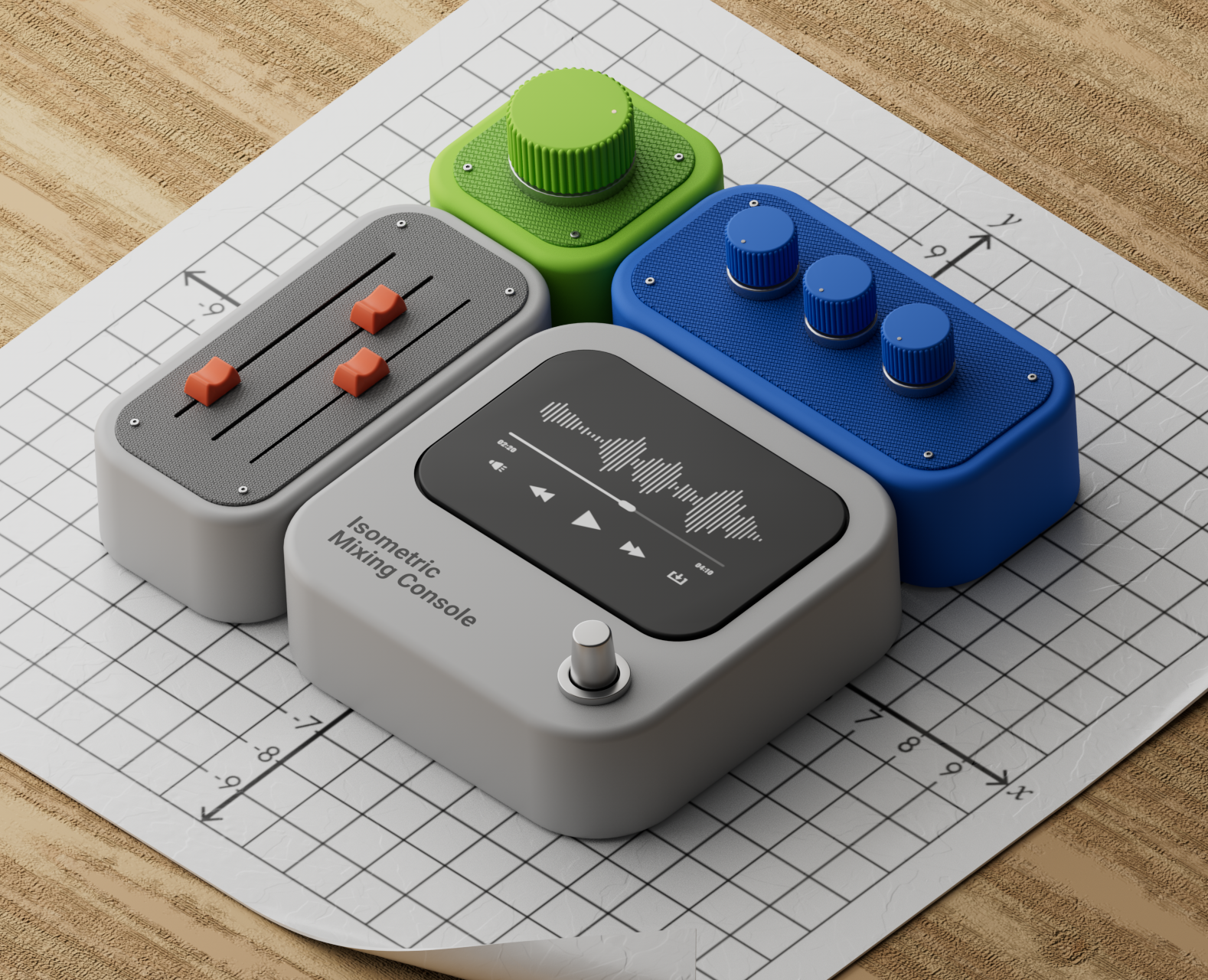 Isometric Mixing Console — 3D на Dprofile