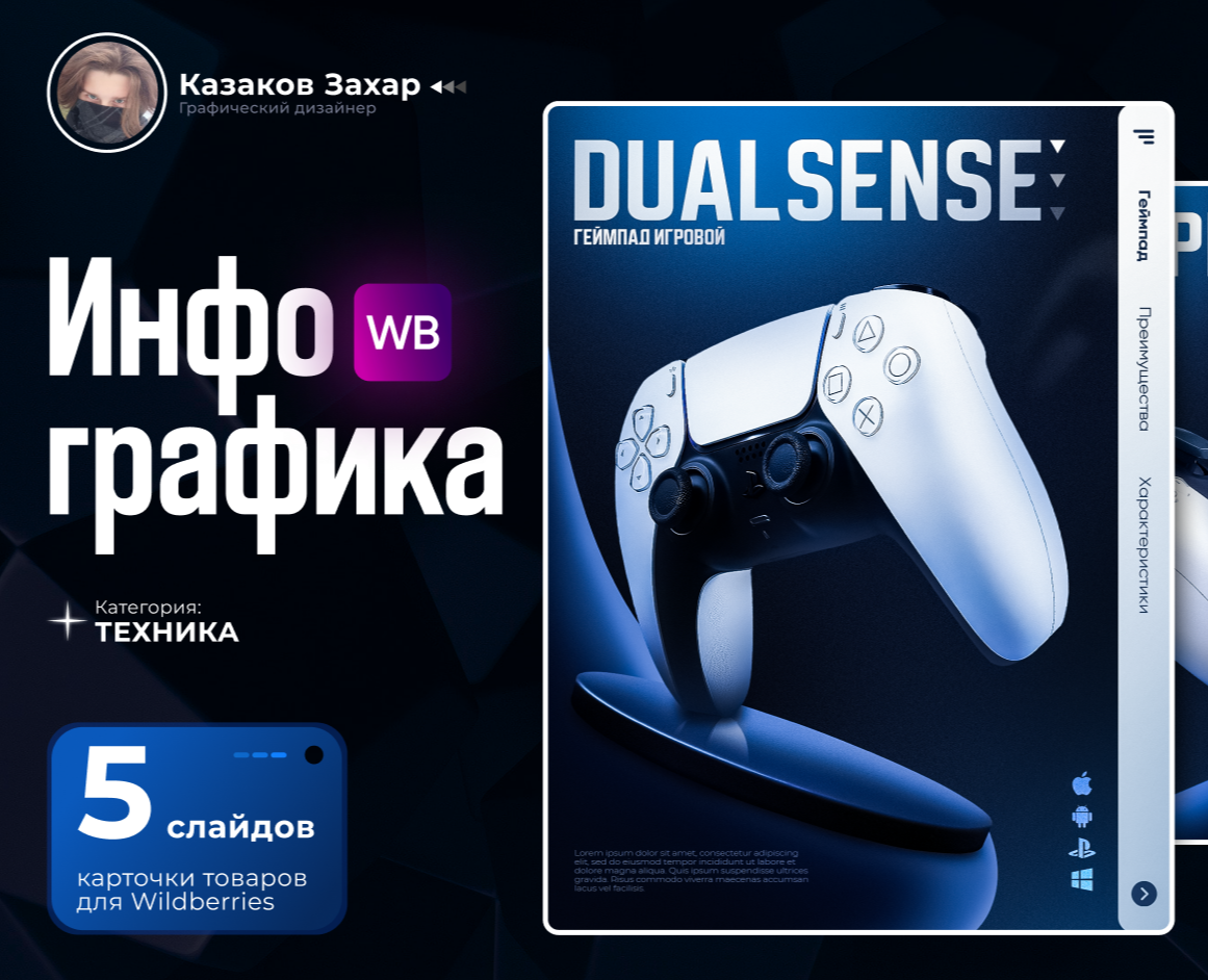 Инфографика для маркетплейсов WB и OZON | Геймпад — Графика, Маркетинг на Dprofile