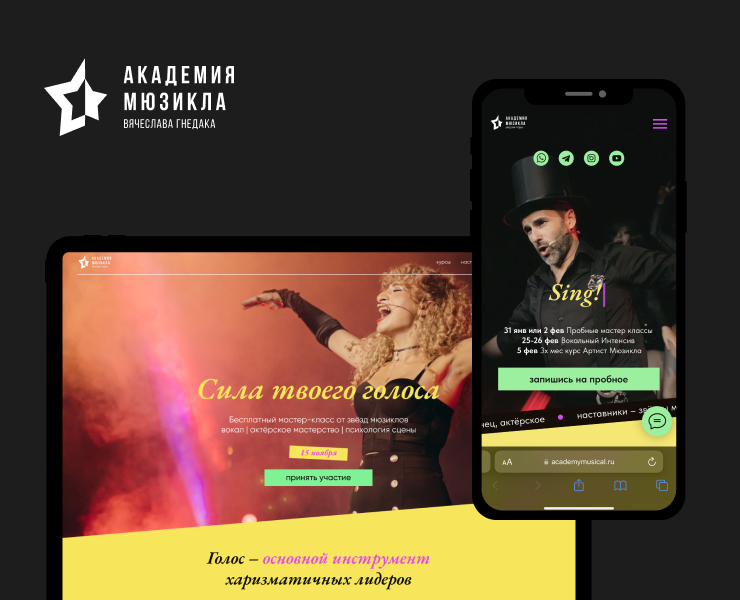 Академия мюзикла — Интерфейсы на Dprofile