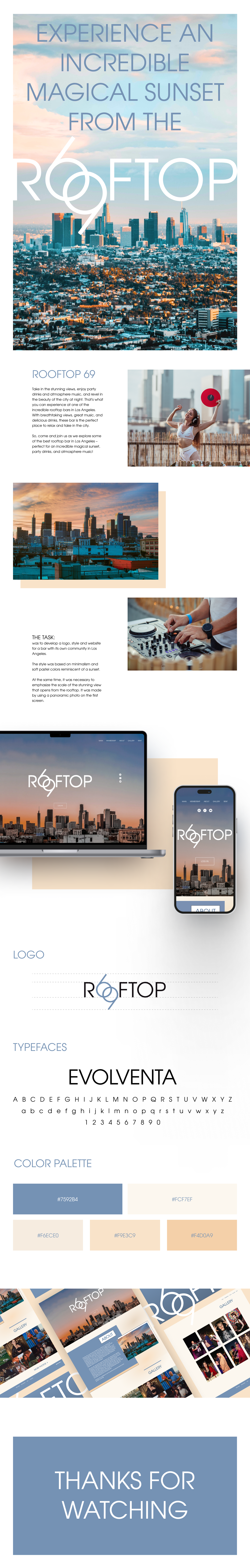 Rooftop 69 bar website, LA — Изображение №1 — Интерфейсы, Графика на Dprofile