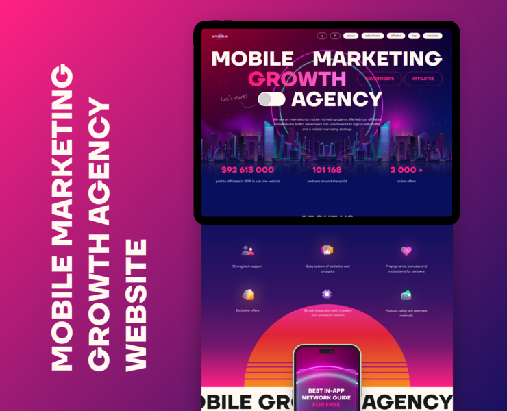 Marketing agency website — Интерфейсы на Dprofile