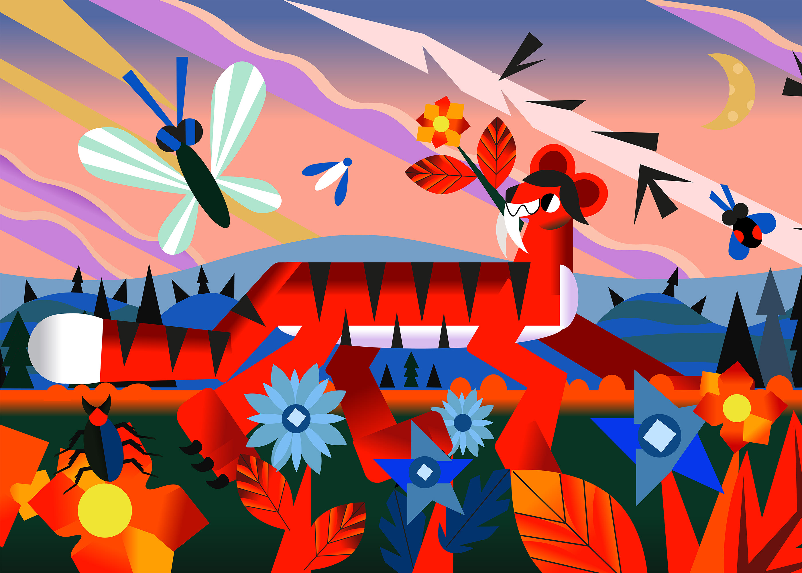 Саблезубые тигры (смилодоны) — Изображение №1 — Иллюстрация, Графика на Dprofile