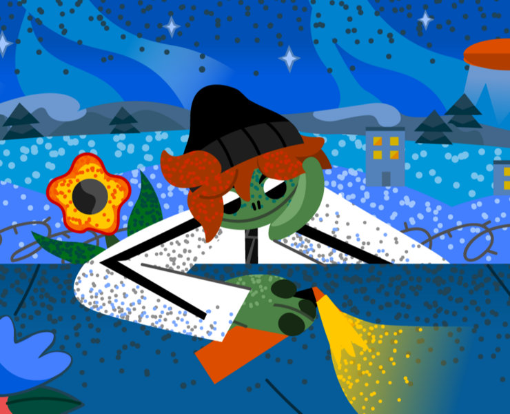 Online-postcard for Frog Day — Иллюстрация, Графика на Dprofile