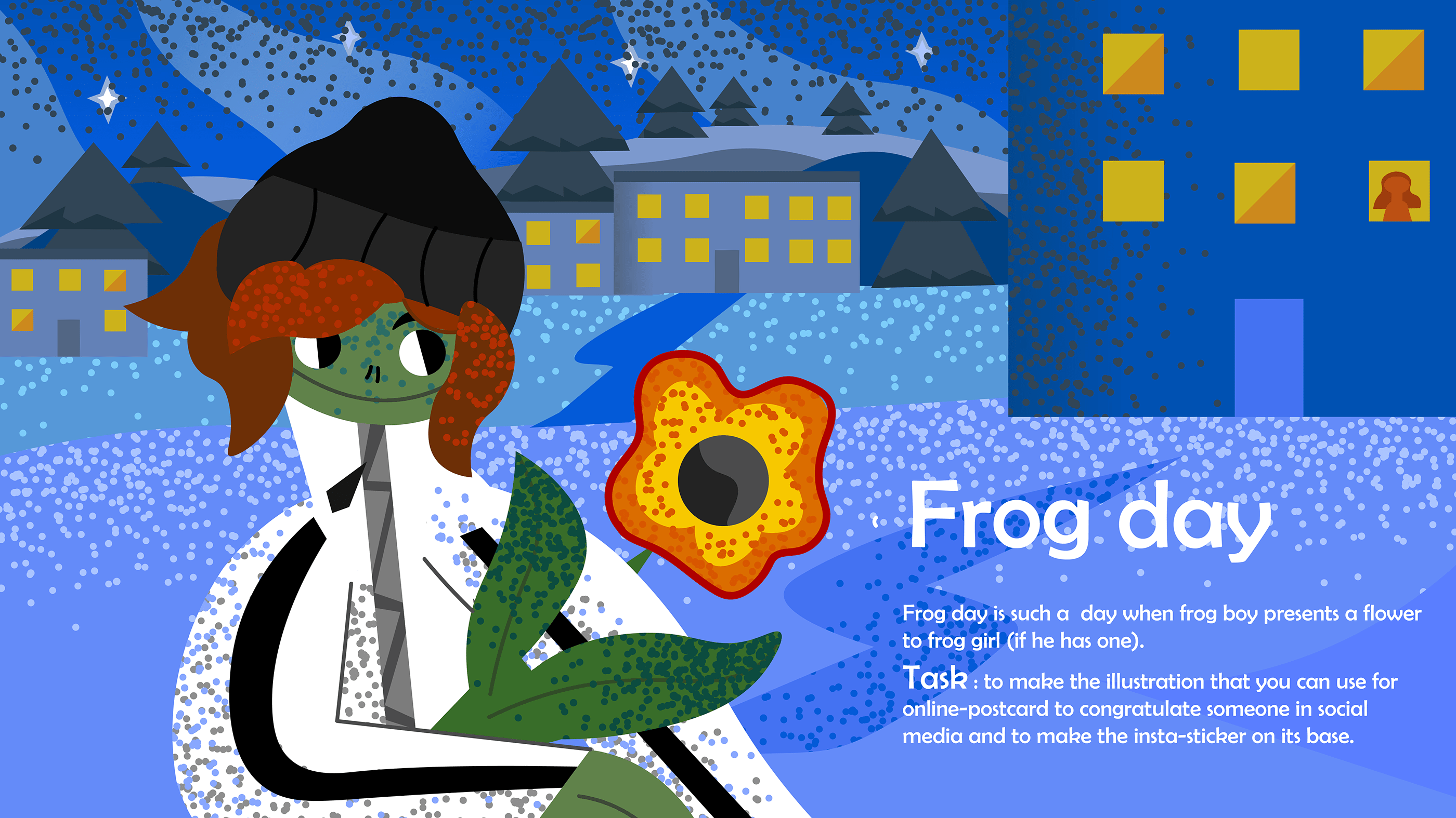 Online-postcard for Frog Day — Изображение №1 — Иллюстрация, Графика на Dprofile