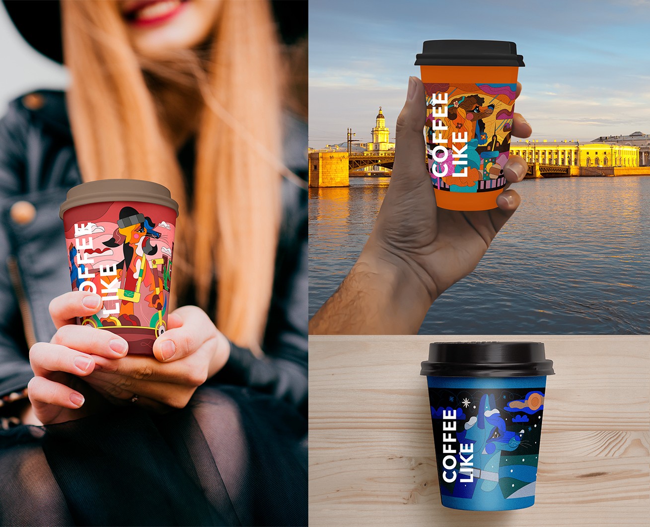 Дизайн кофейных стаканчиков для Cofee Like — Иллюстрация, Графика на Dprofile